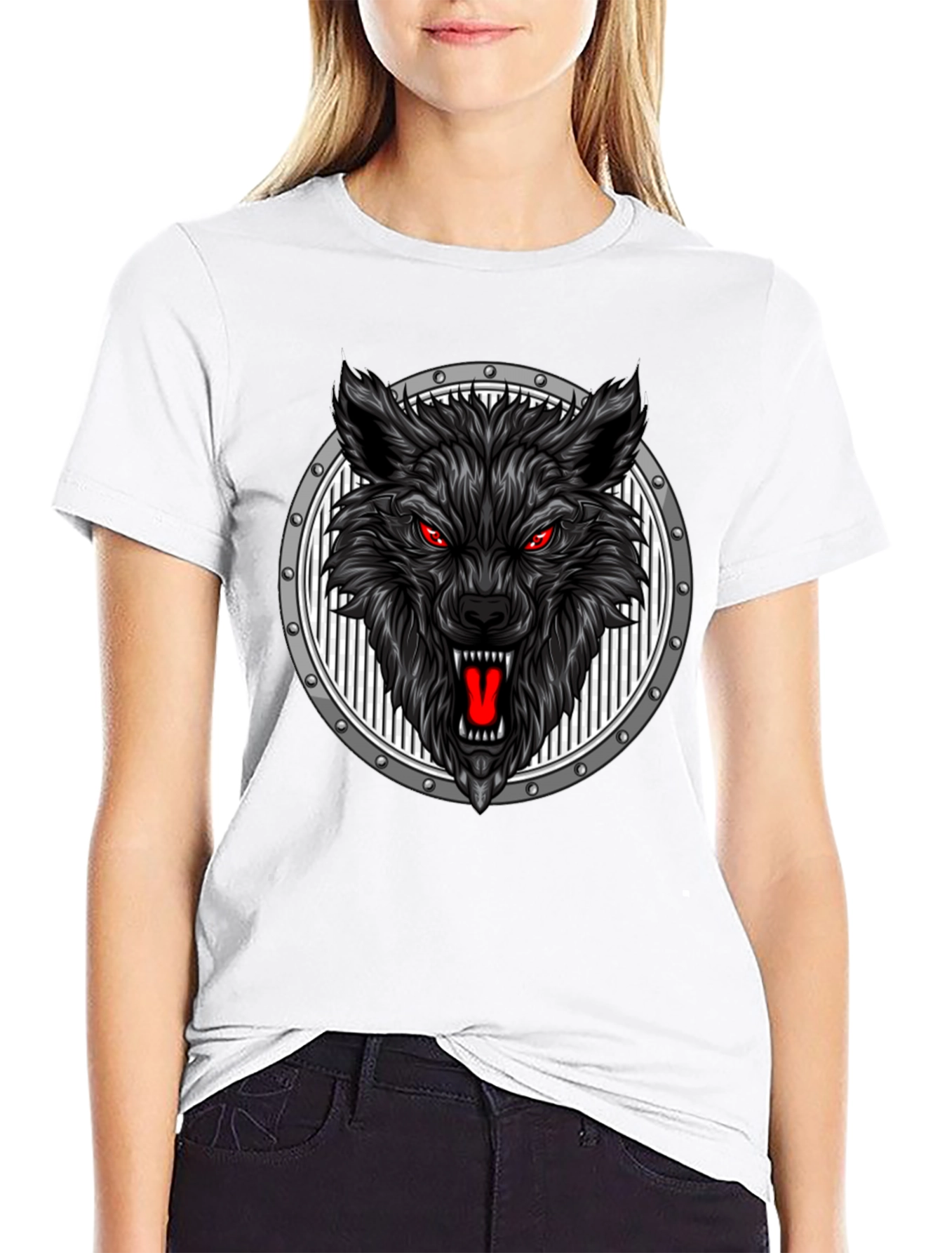 Wolf Head Graphic Black T-Shirt