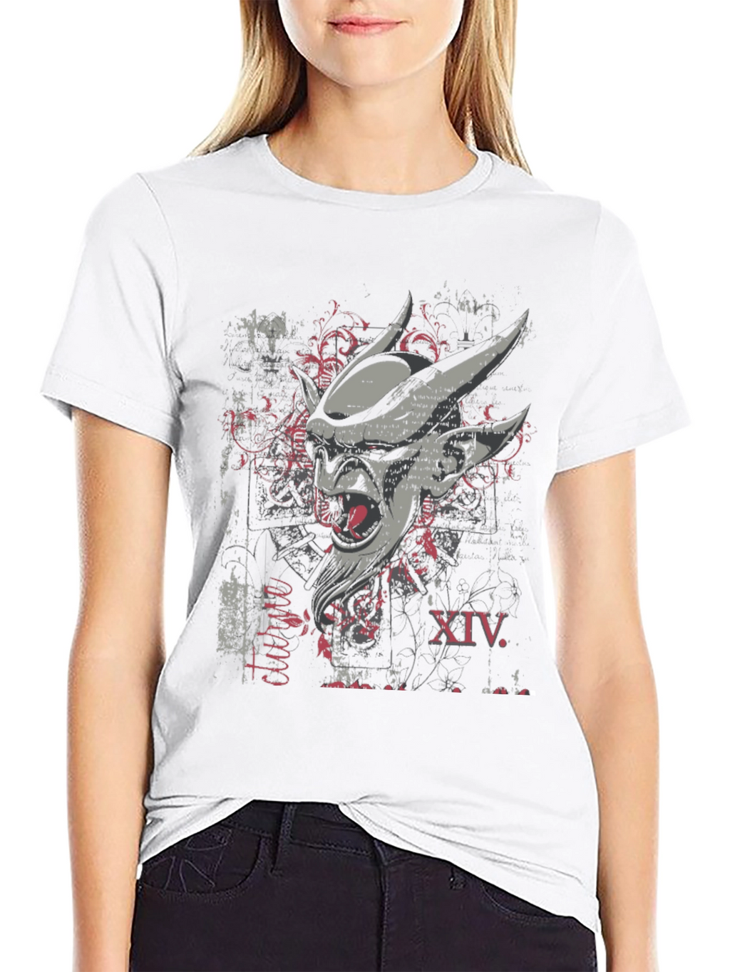 Edgy Graphic Print Mens Black T-Shirt