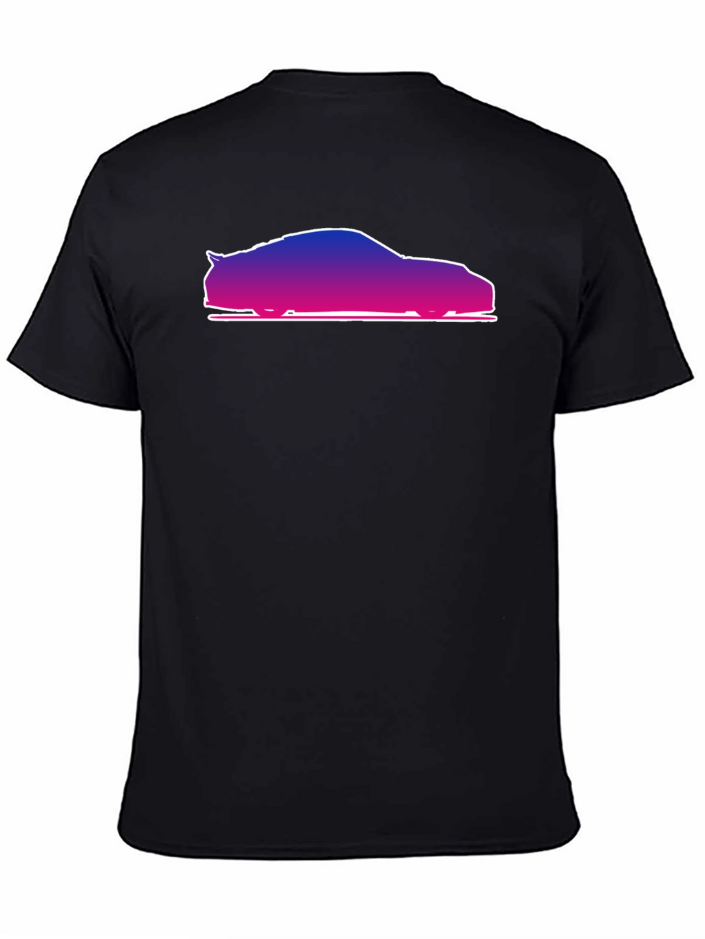 Gradient Car Silhouette Black T-Shirt
