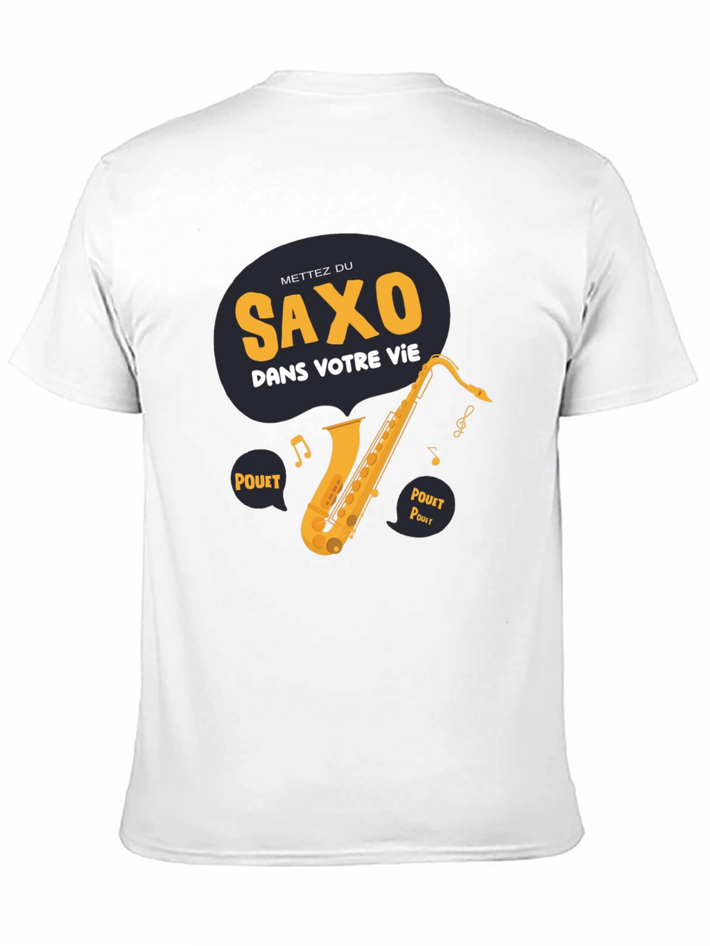 Saxophone Graphic T-Shirt - French Slogan Music Lover Tee