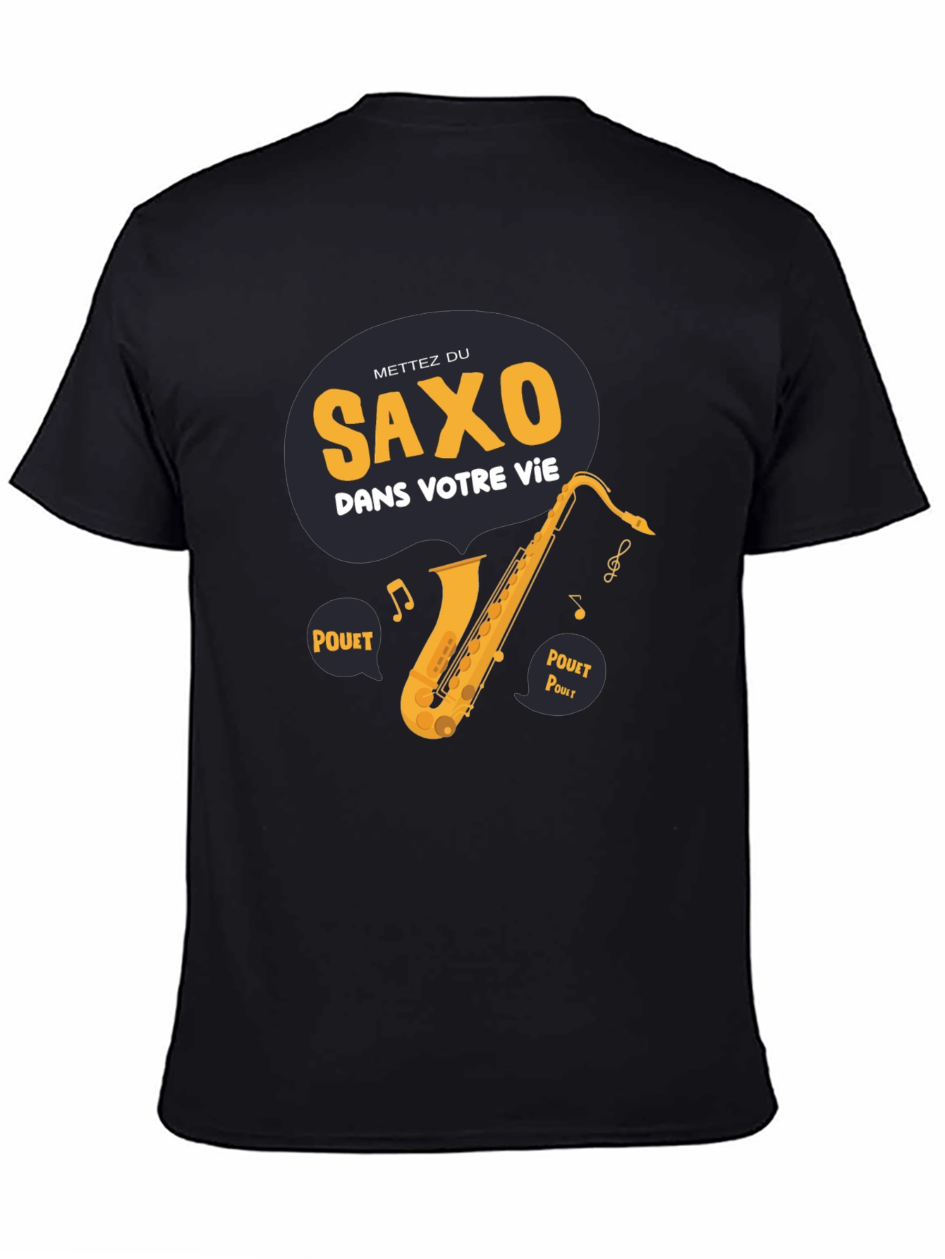 Saxophone Graphic T-Shirt - French Slogan Music Lover Tee