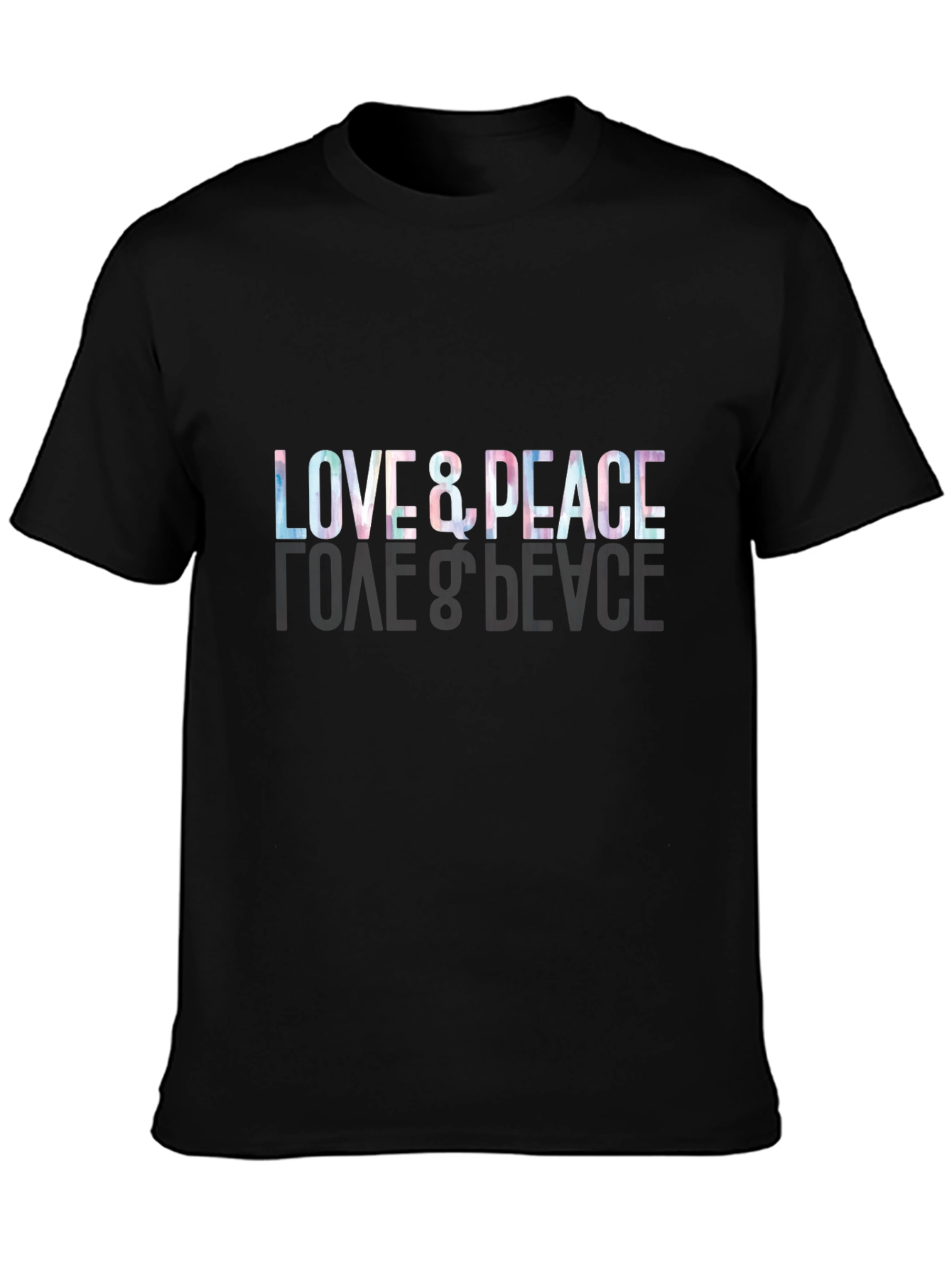 Love & Peace Graphic Black T-Shirt