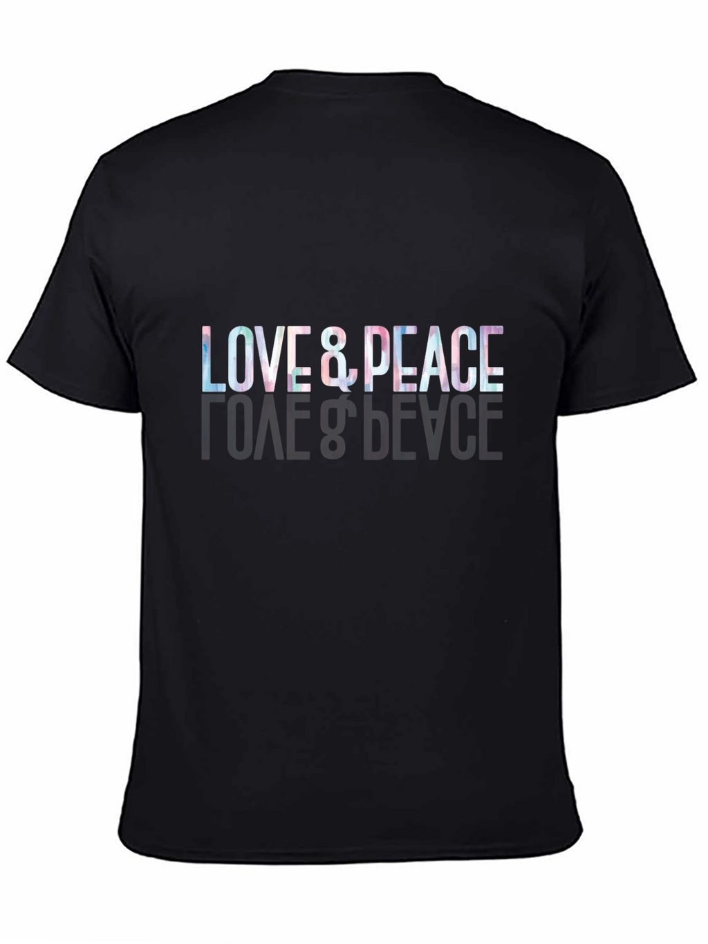 Love & Peace Graphic Black T-Shirt