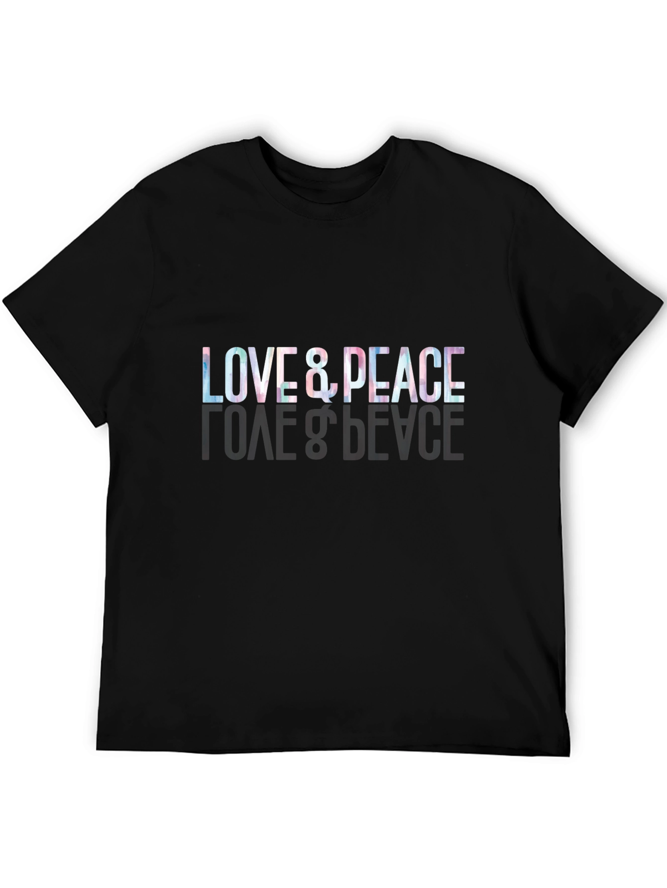 Love & Peace Graphic Black T-Shirt