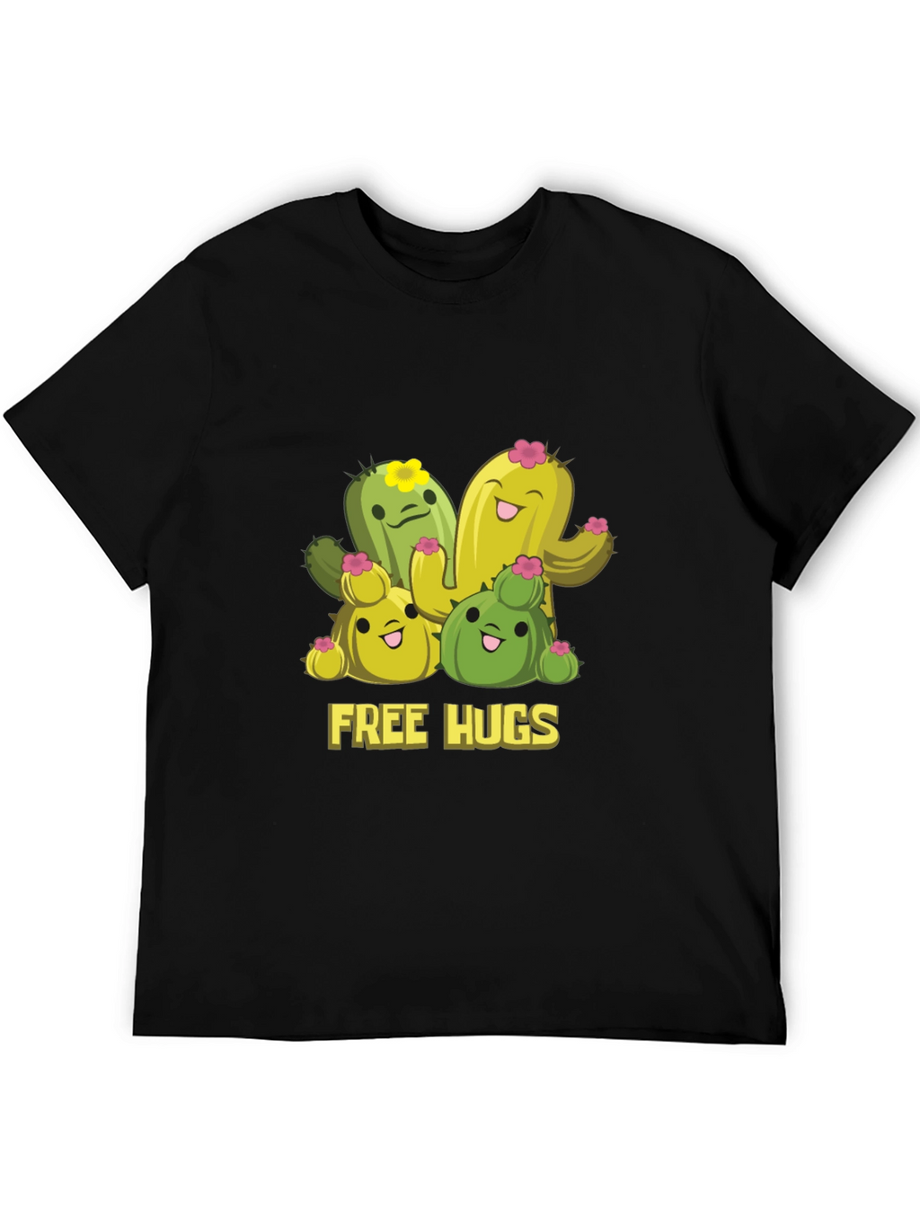 Cute Cactus Free Hugs Graphic T-Shirt
