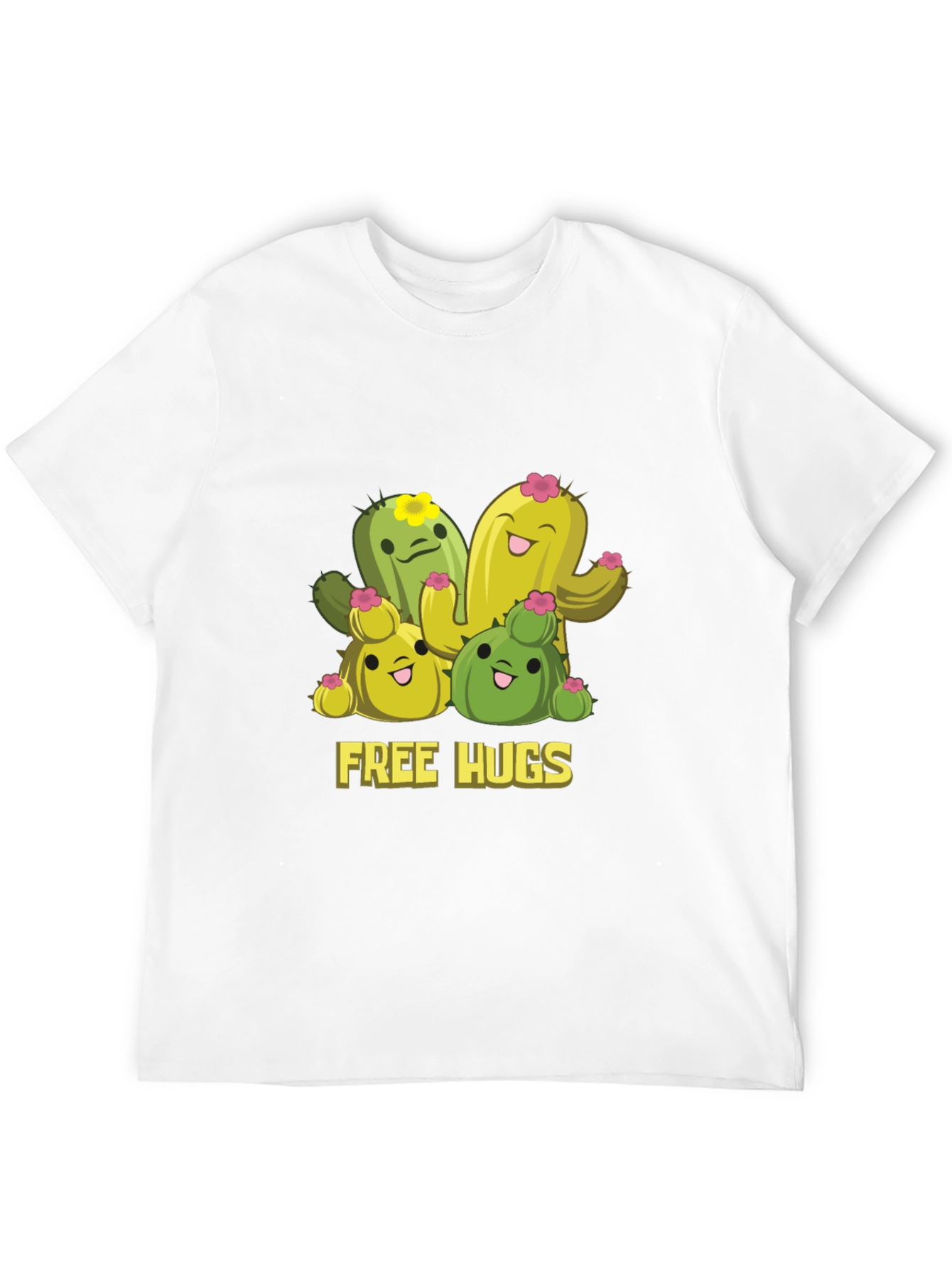Cute Cactus Free Hugs Graphic T-Shirt