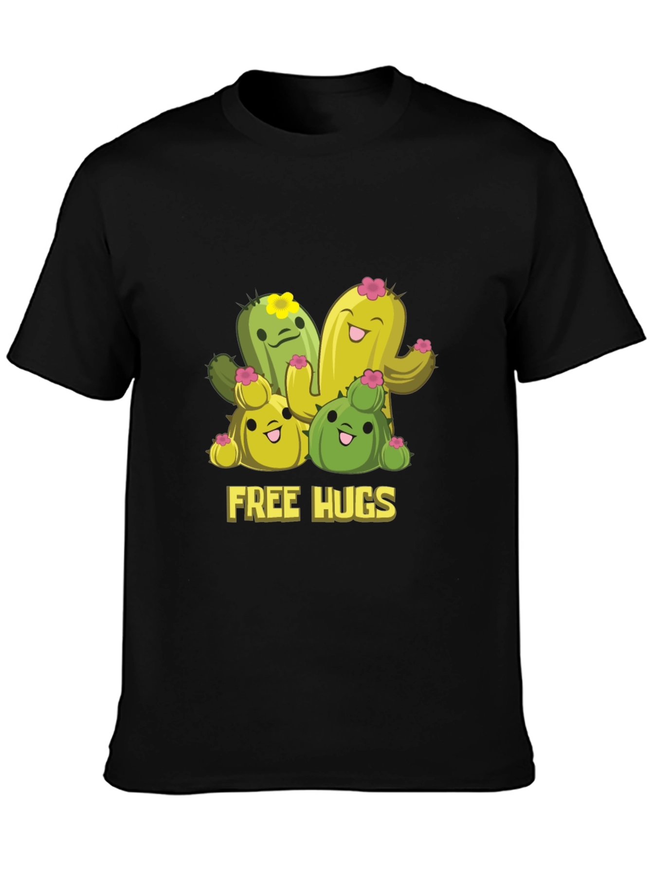 Cute Cactus Free Hugs Graphic T-Shirt