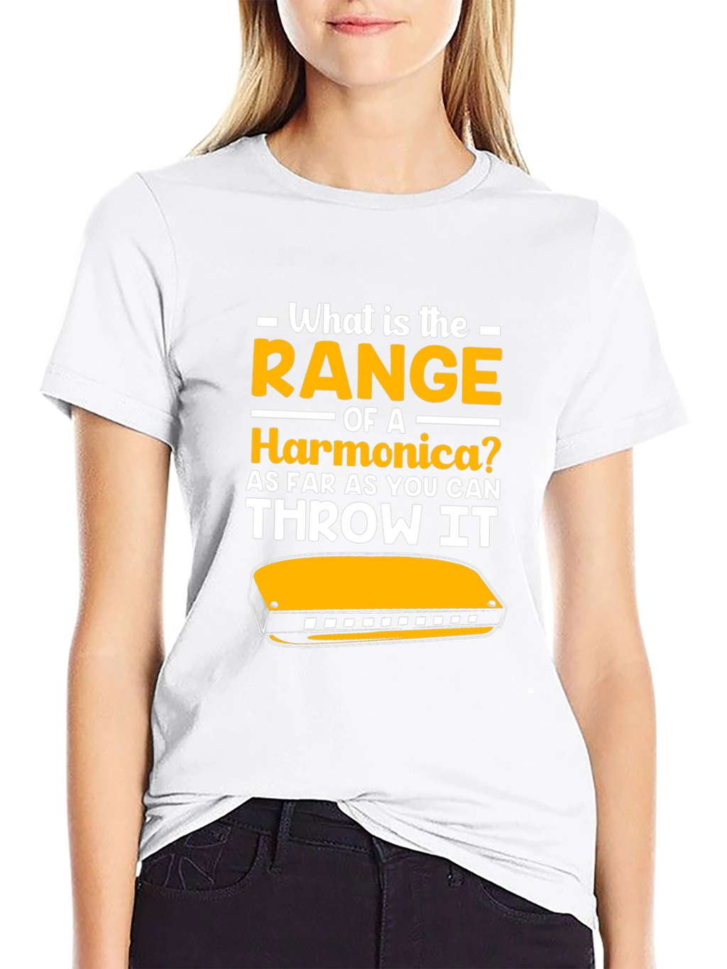 Harmonica Range T-Shirt - Funny Music Gift