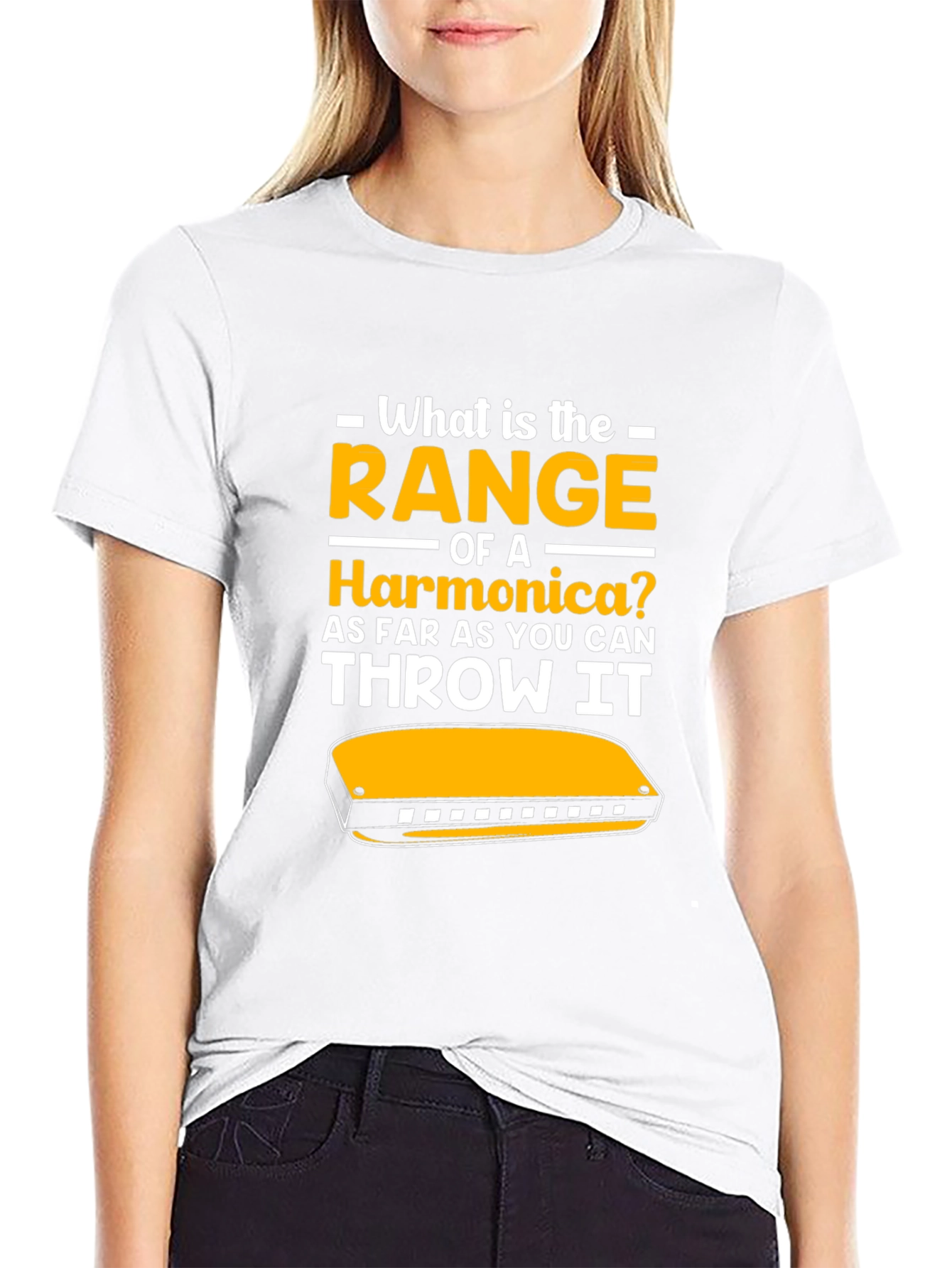 Harmonica Range T-Shirt - Funny Music Gift