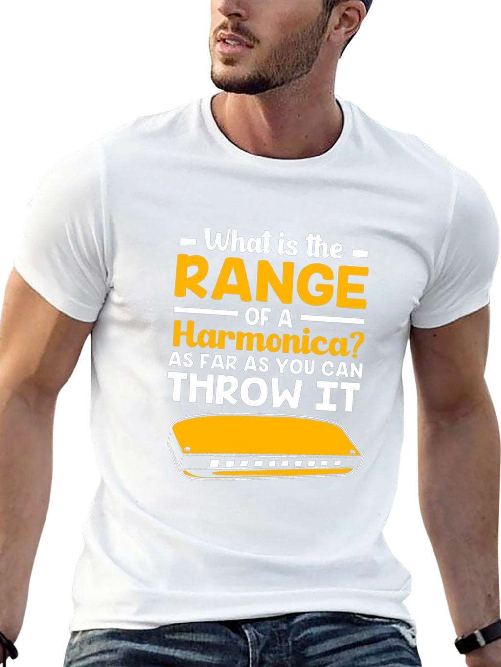 Harmonica Range T-Shirt - Funny Music Gift