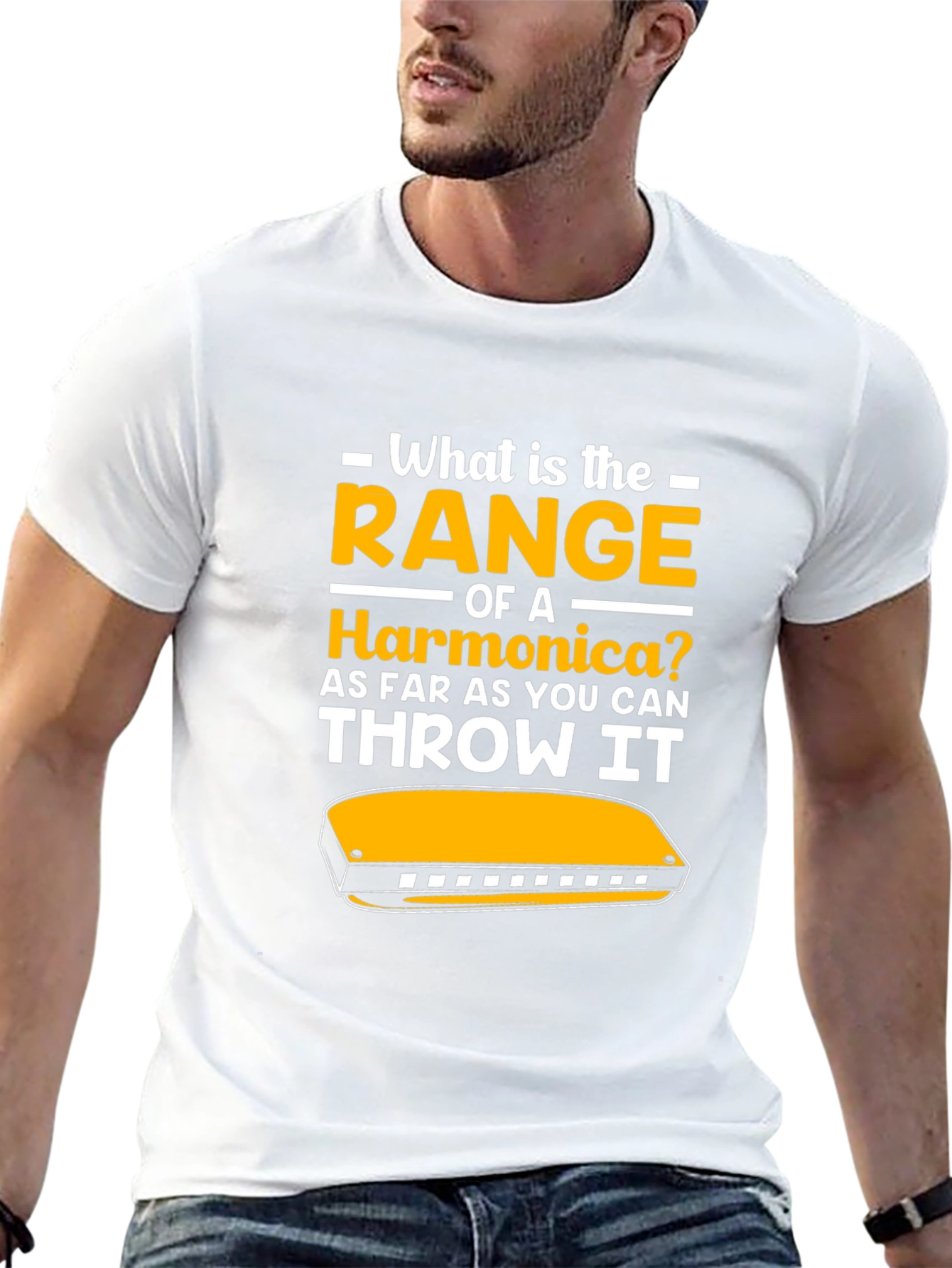 Harmonica Range T-Shirt - Funny Music Gift