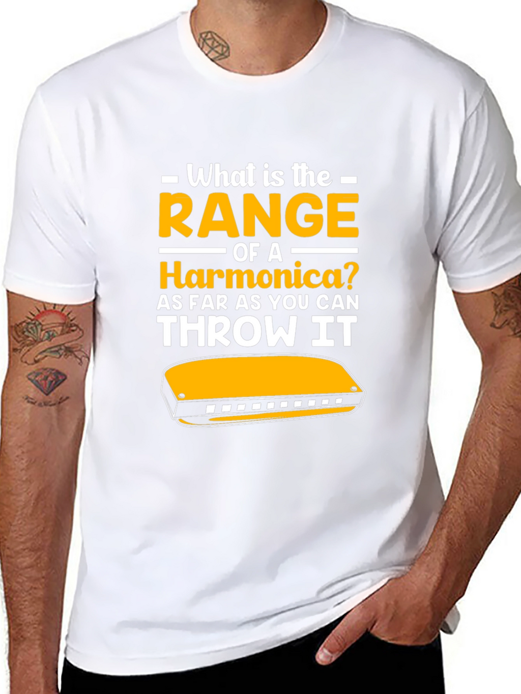Harmonica Range T-Shirt - Funny Music Gift