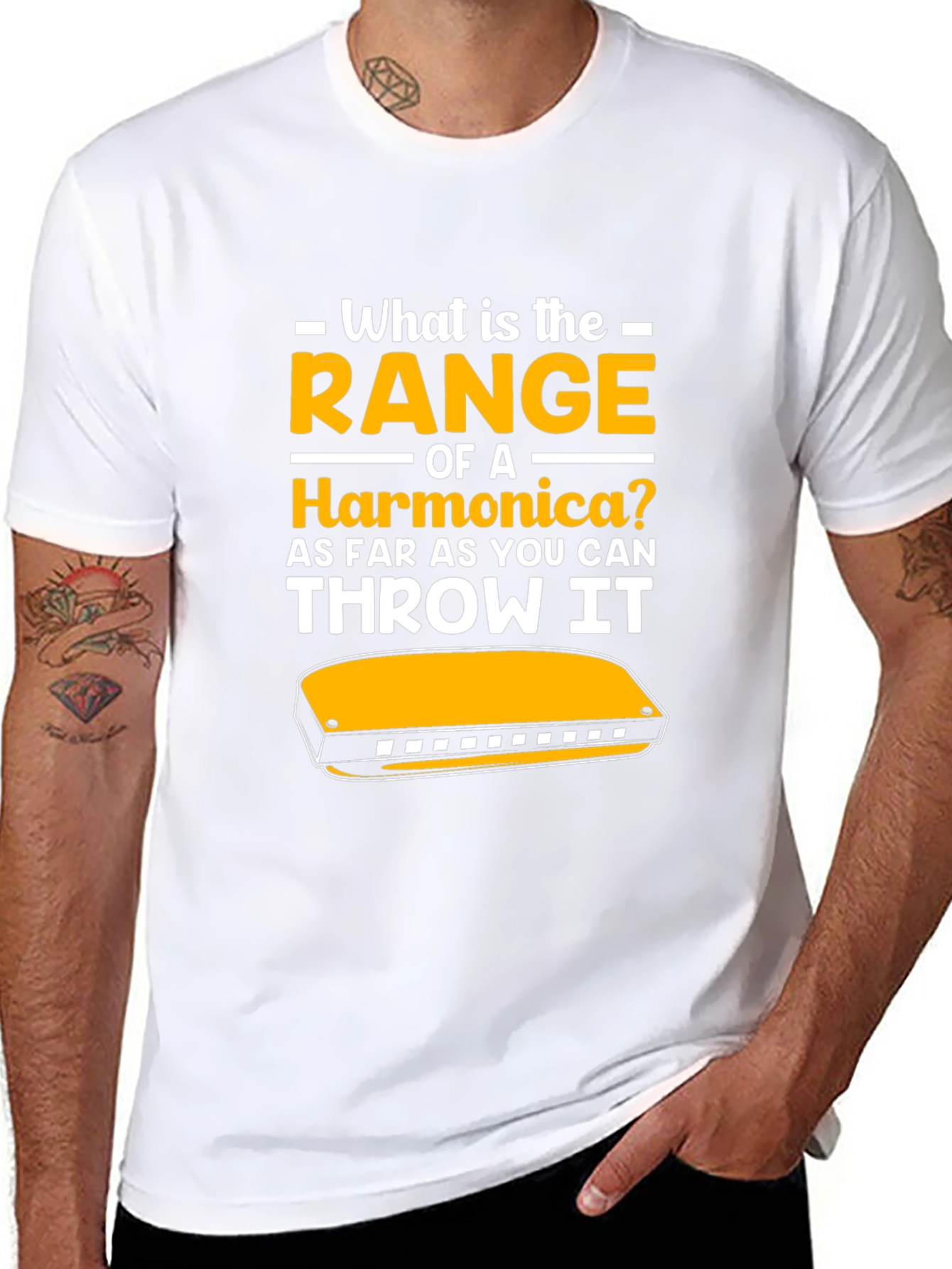 Harmonica Range T-Shirt - Funny Music Gift