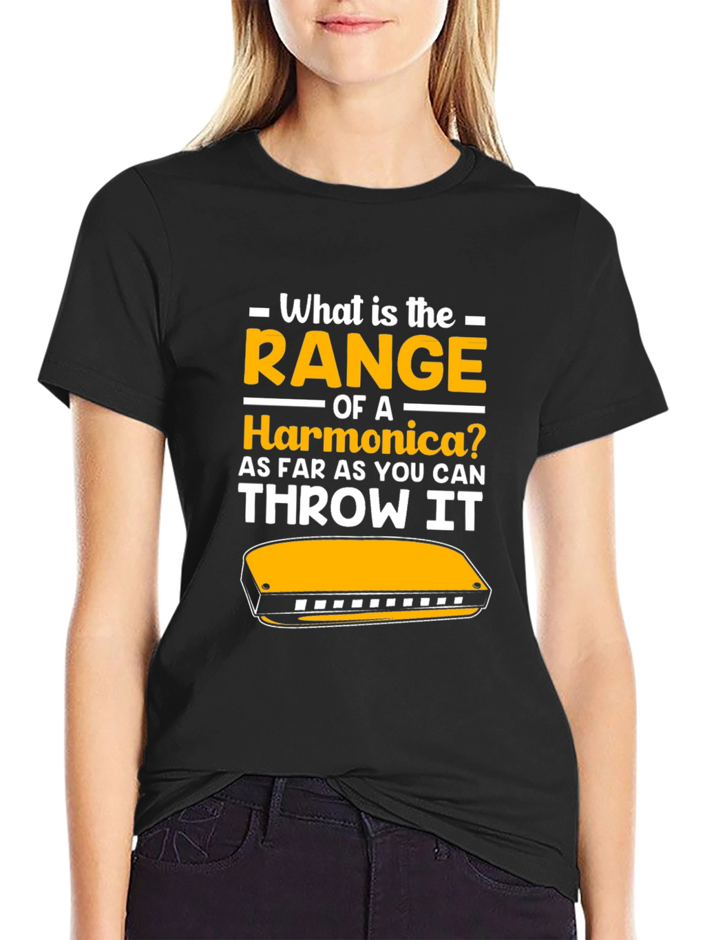 Harmonica Range T-Shirt - Funny Music Gift