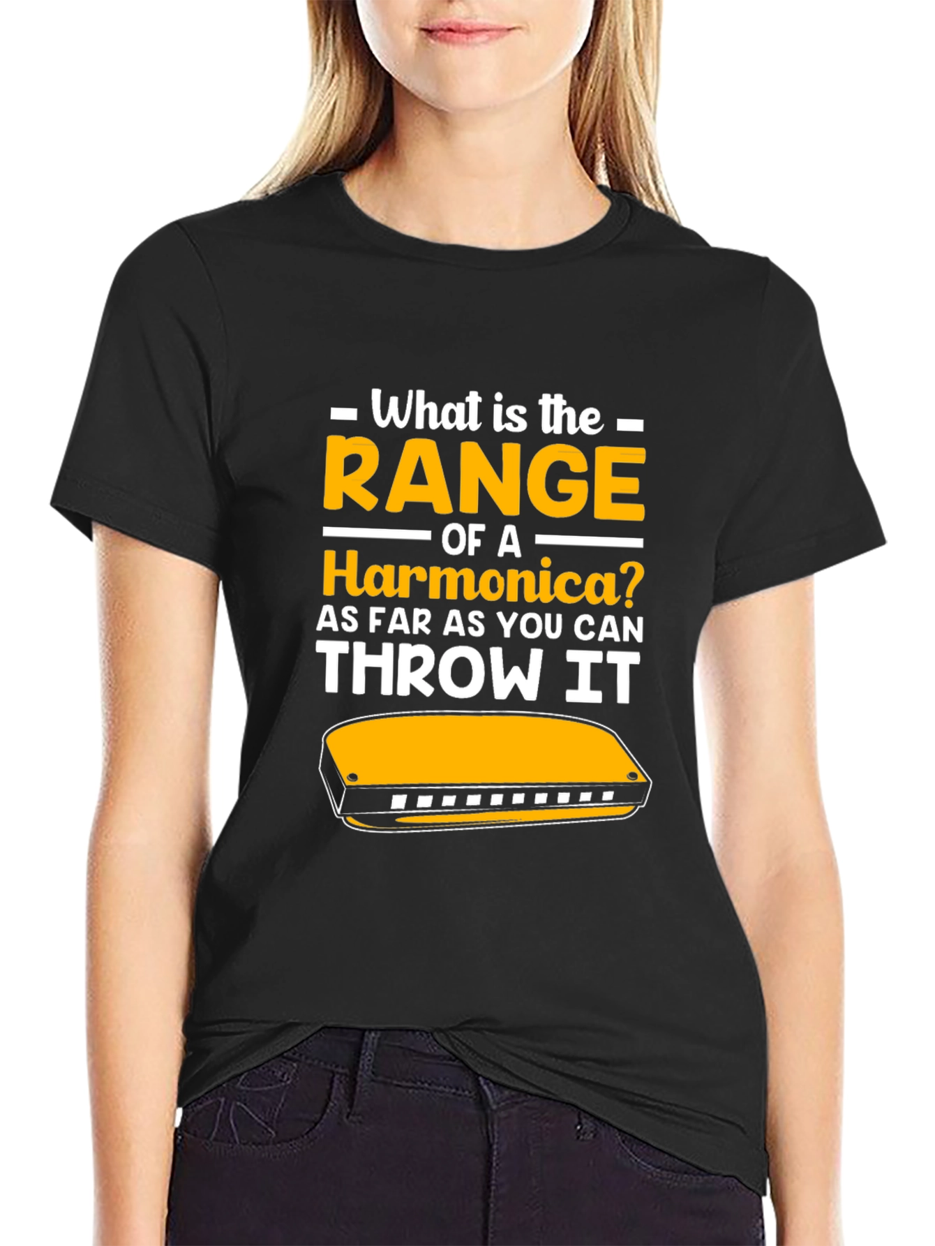 Harmonica Range T-Shirt - Funny Music Gift