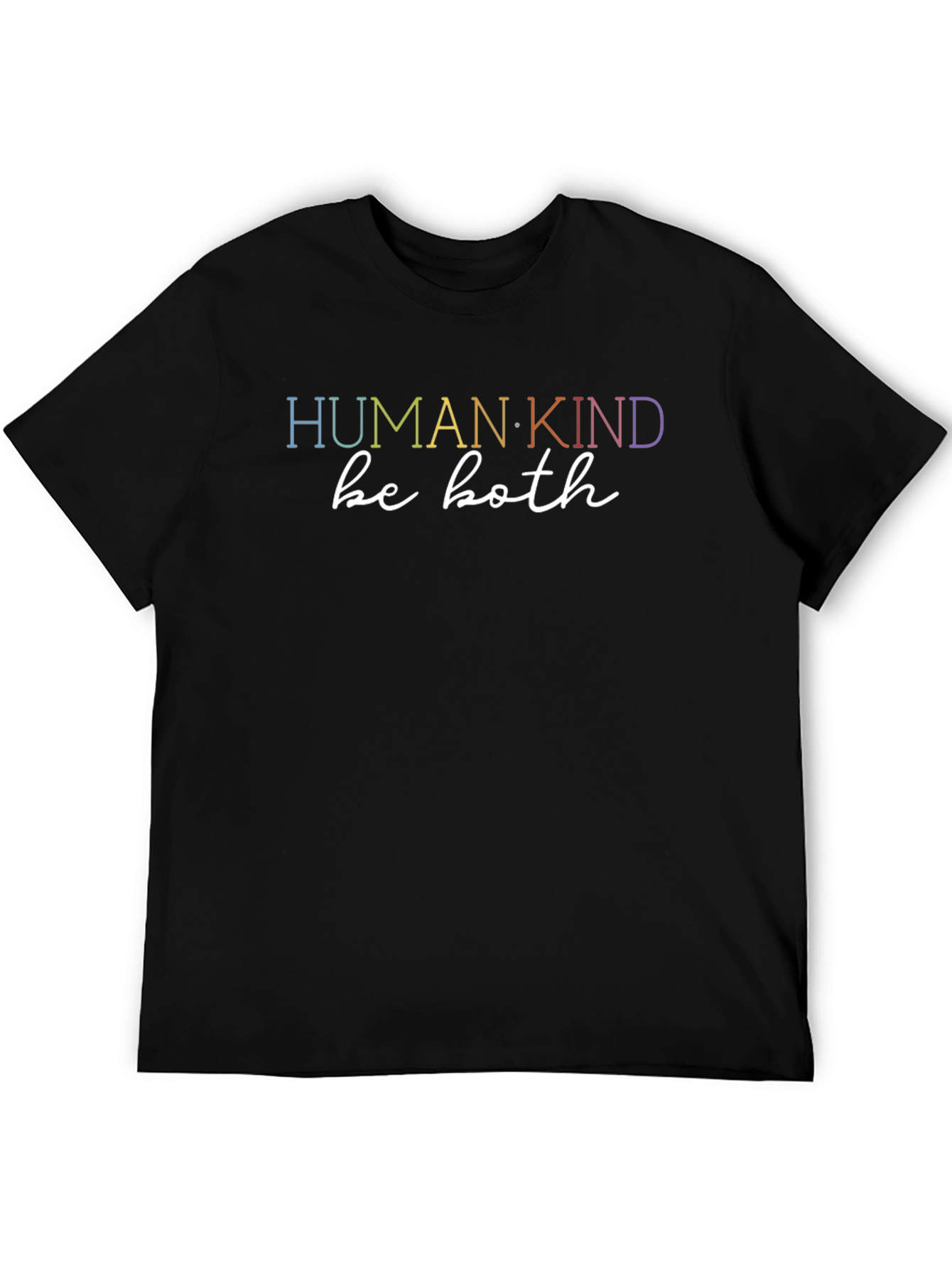 Human Kind Be Both T-Shirt - Black Casual Tee
