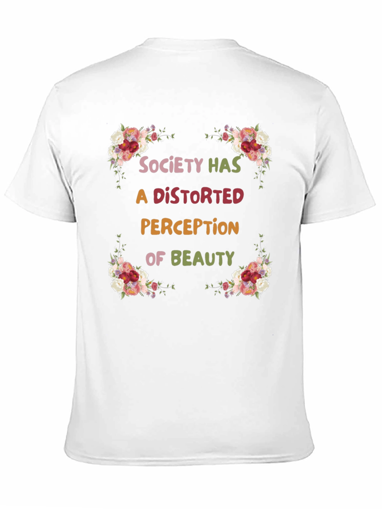 Floral Beauty Perception Black T-Shirt