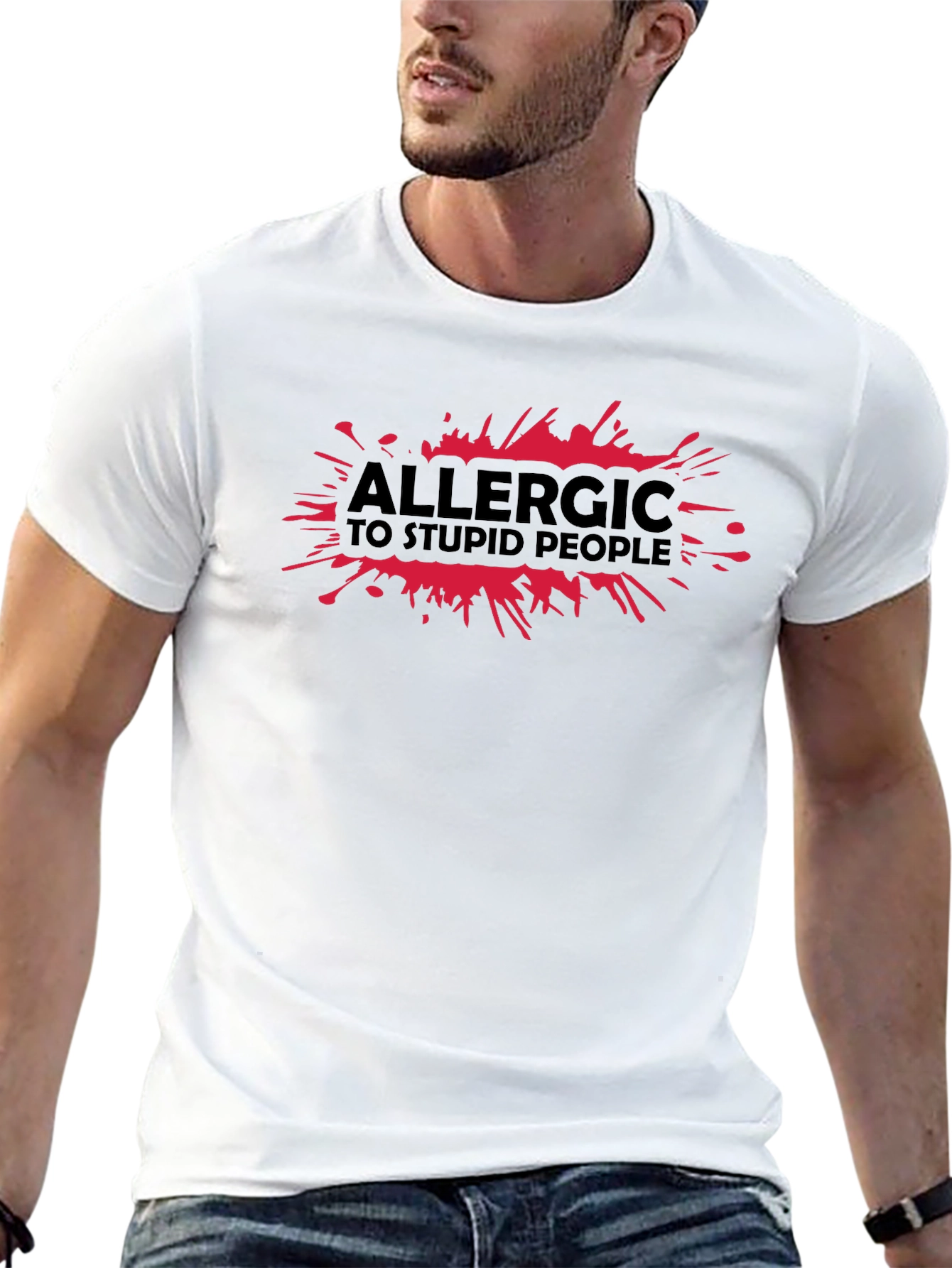 Allergic to Stupid People Black T-Shirt