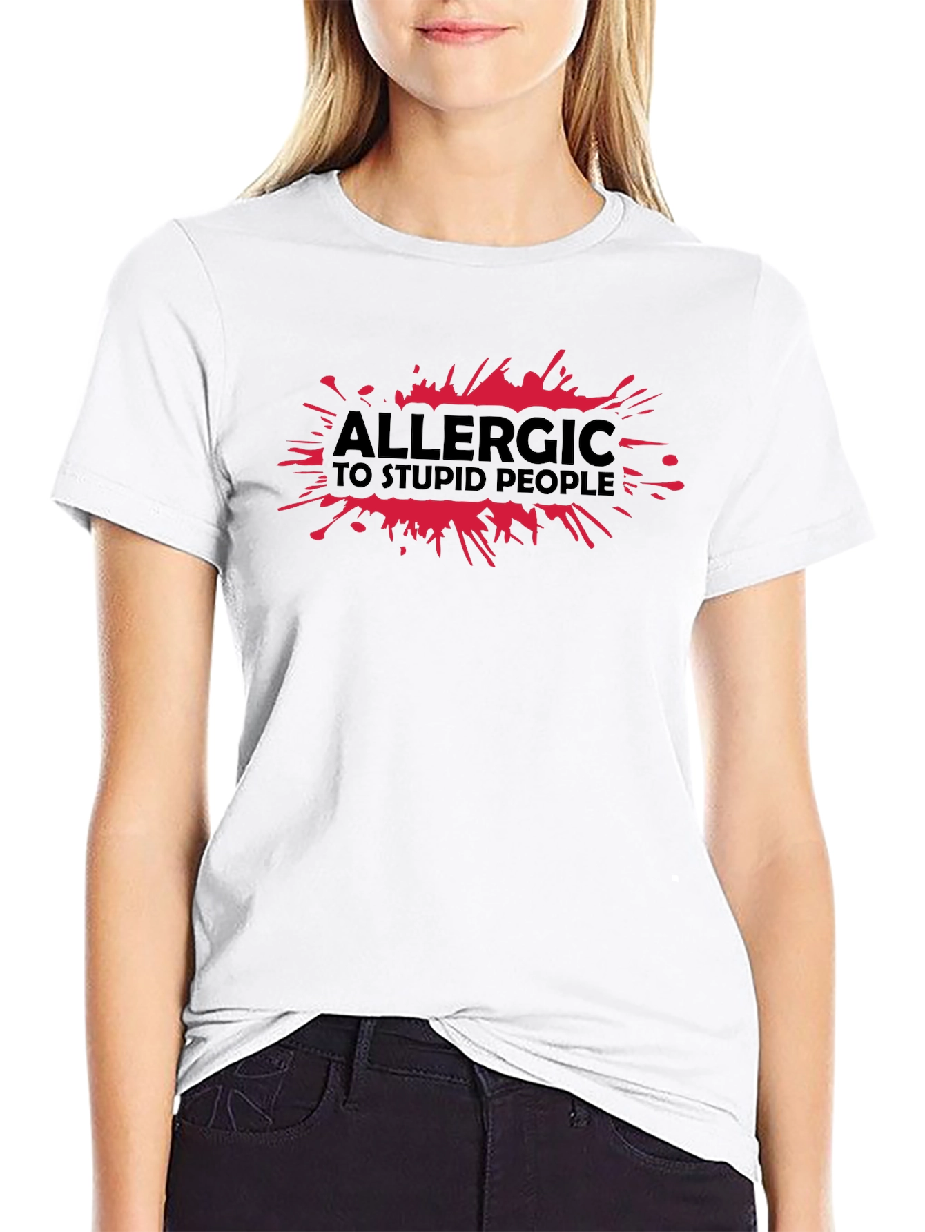 Allergic to Stupid People Black T-Shirt