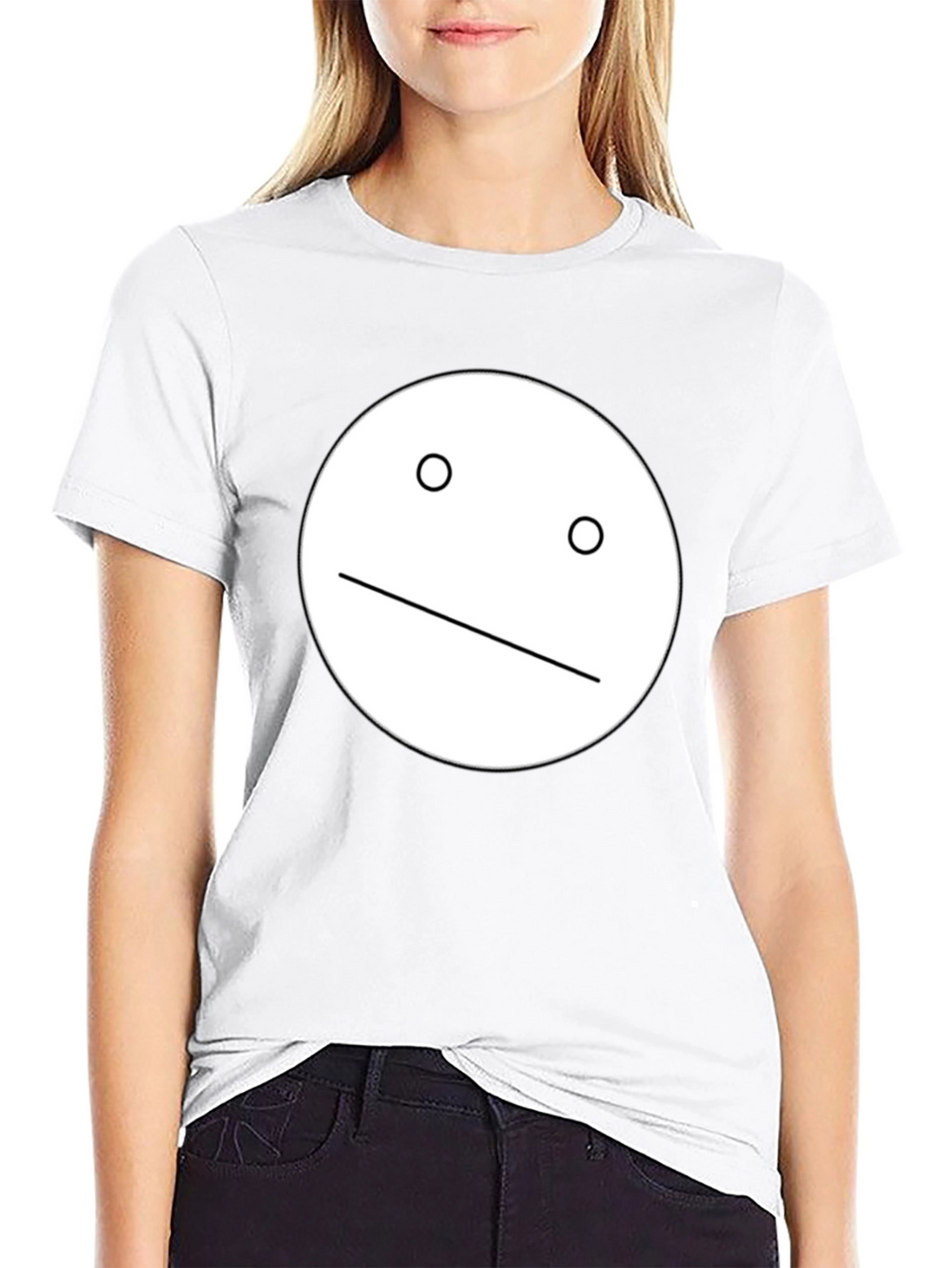 Minimalist Face Graphic Black T-Shirt