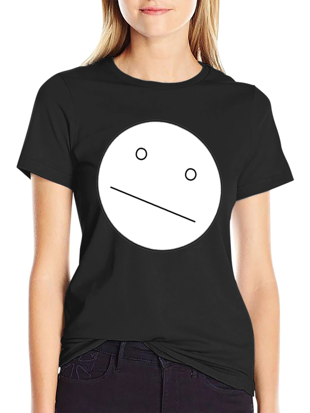 Minimalist Face Graphic Black T-Shirt