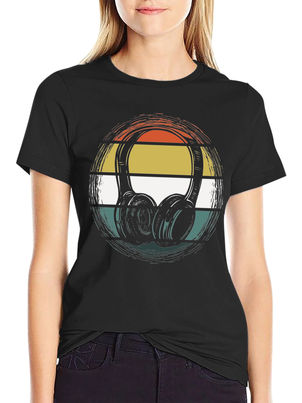 Retro Headphones Graphic Tee - Classic Style