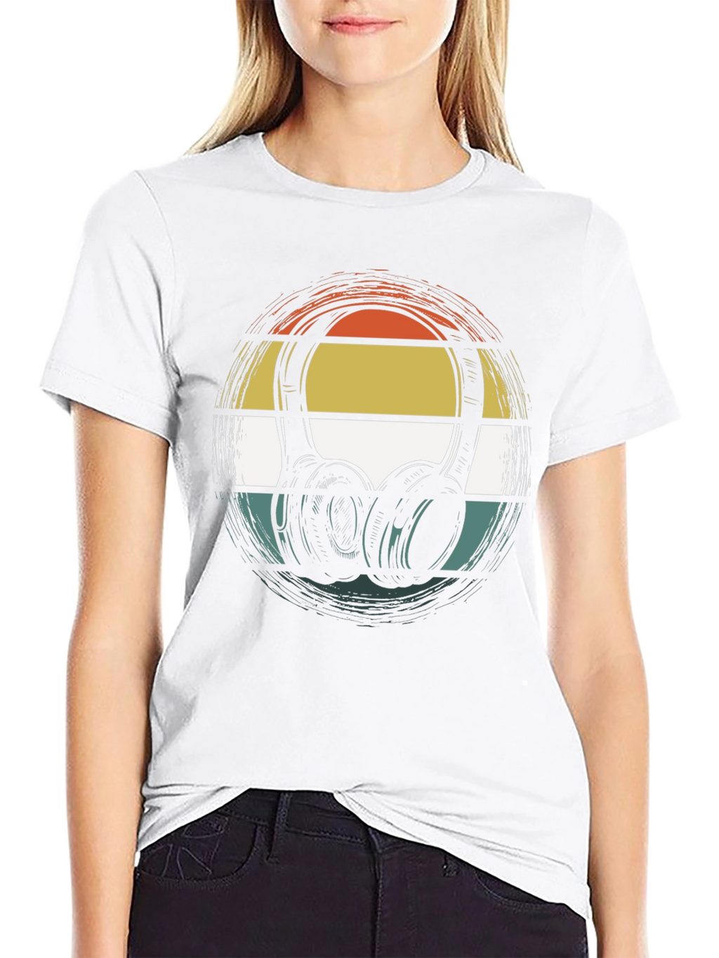 Retro Headphones Graphic Tee - Classic Style