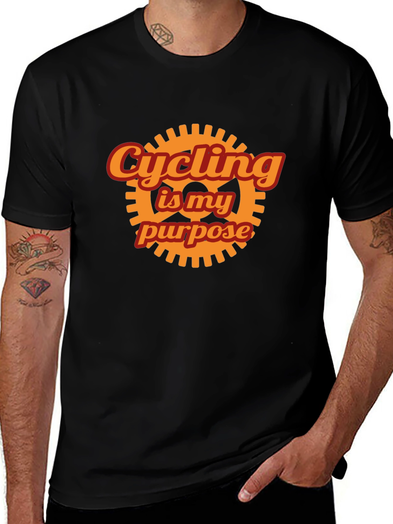 Cycling is My Purpose Graphic Tee - Black