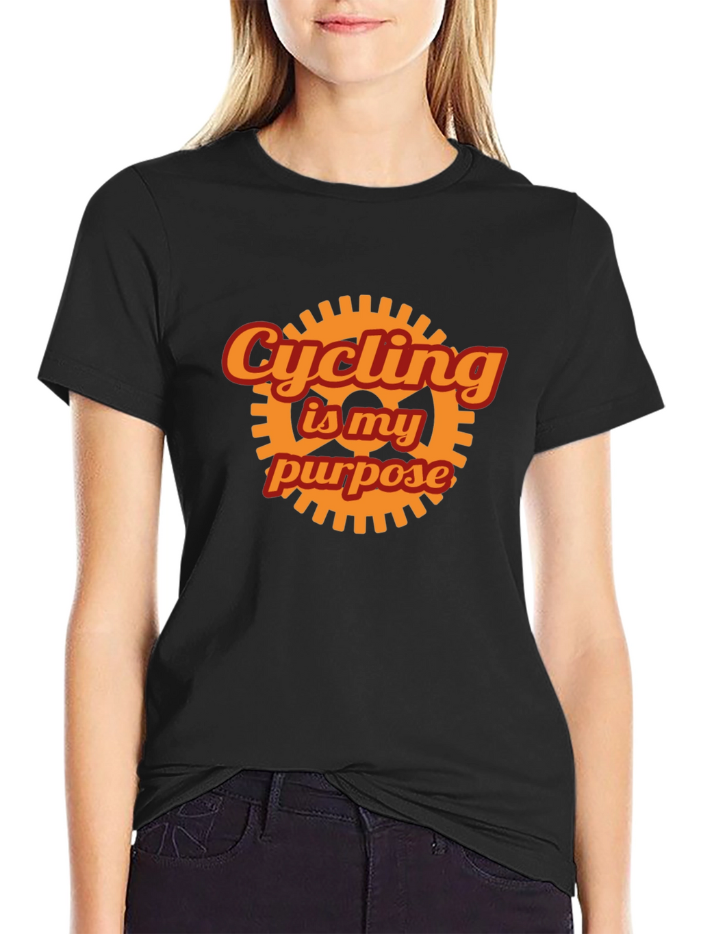 Cycling is My Purpose Graphic Tee - Black