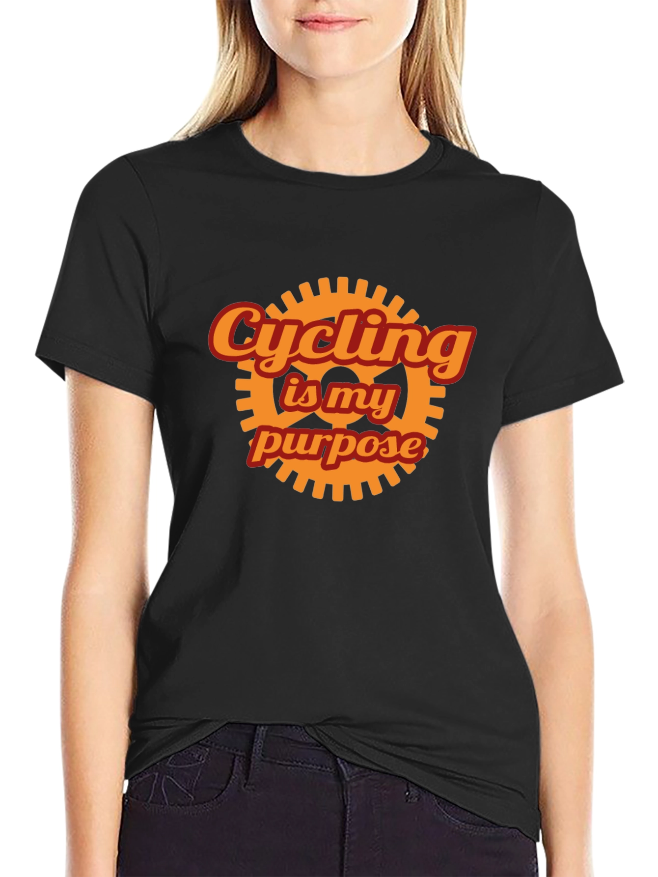 Cycling is My Purpose Graphic Tee - Black