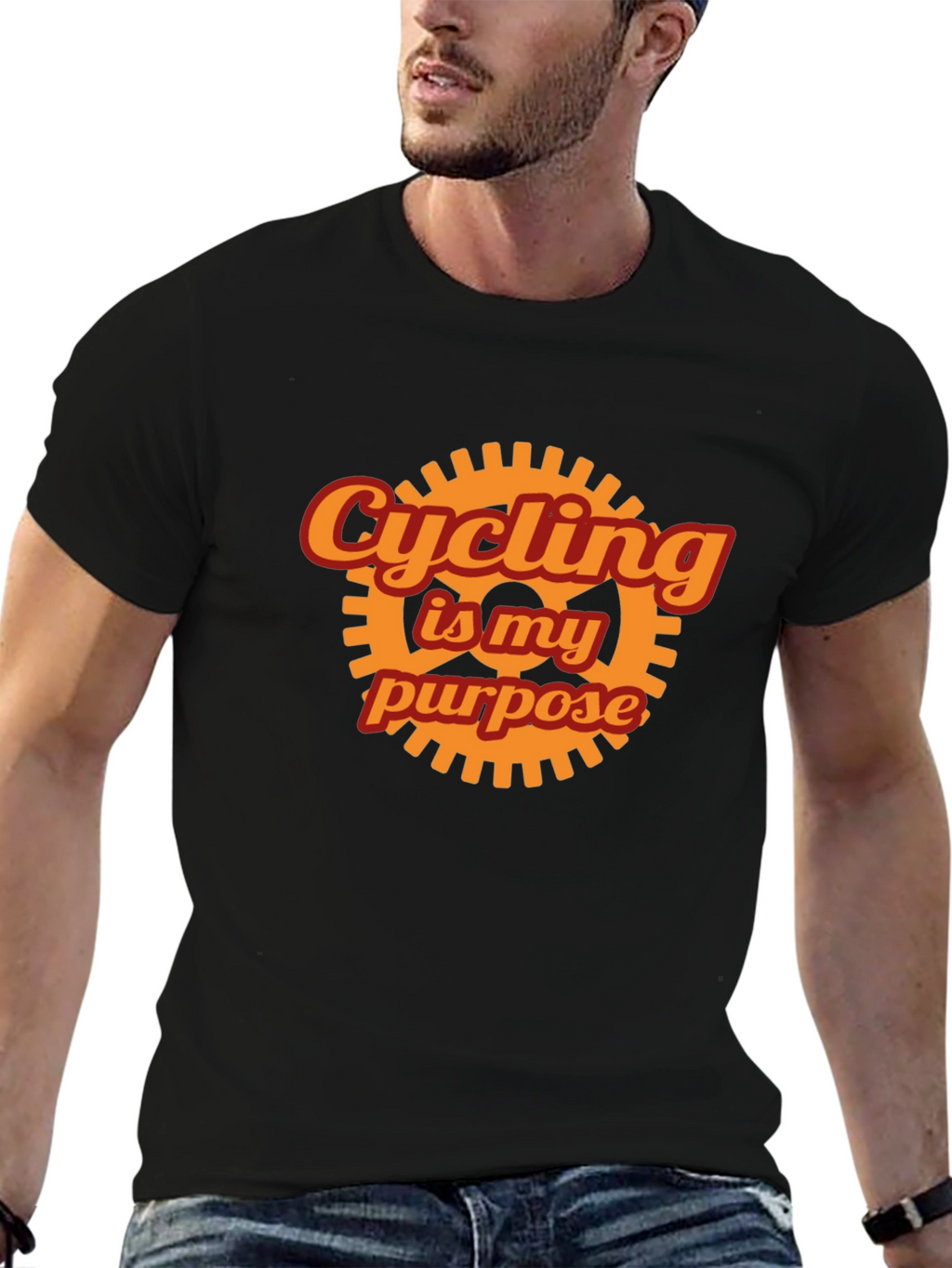Cycling is My Purpose Graphic Tee - Black
