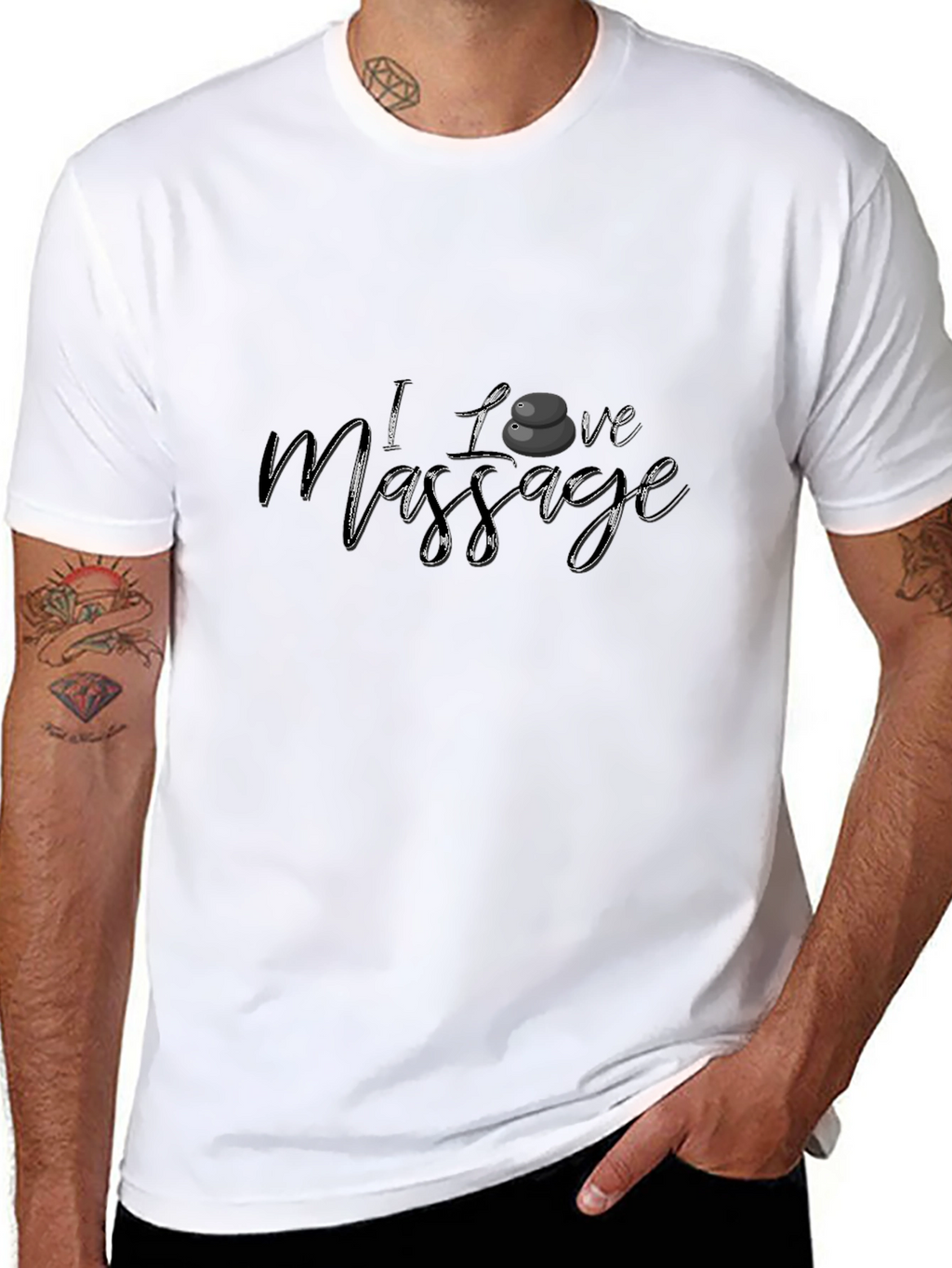I Love Massage Black T-Shirt