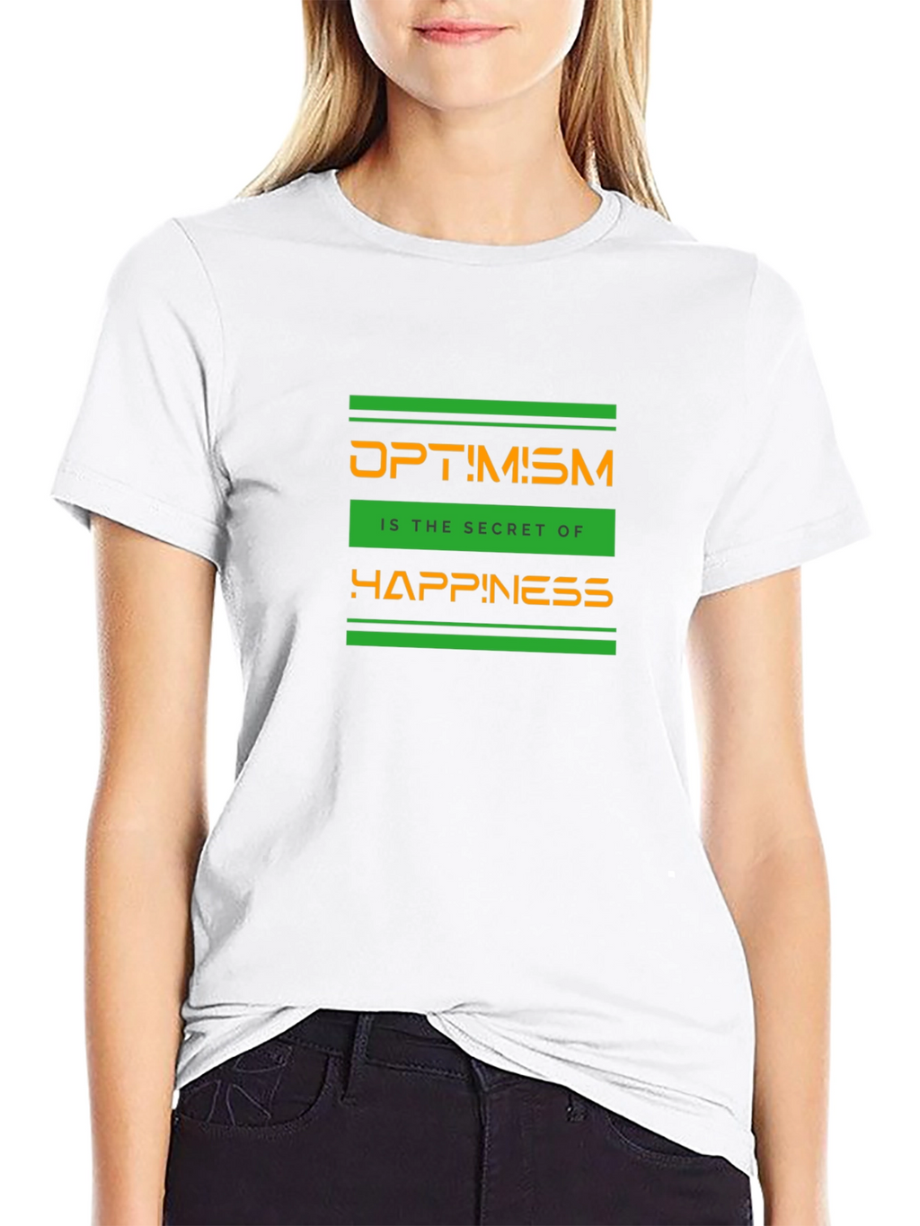 Optimism Graphic T-Shirt - Secret of Happiness - Black