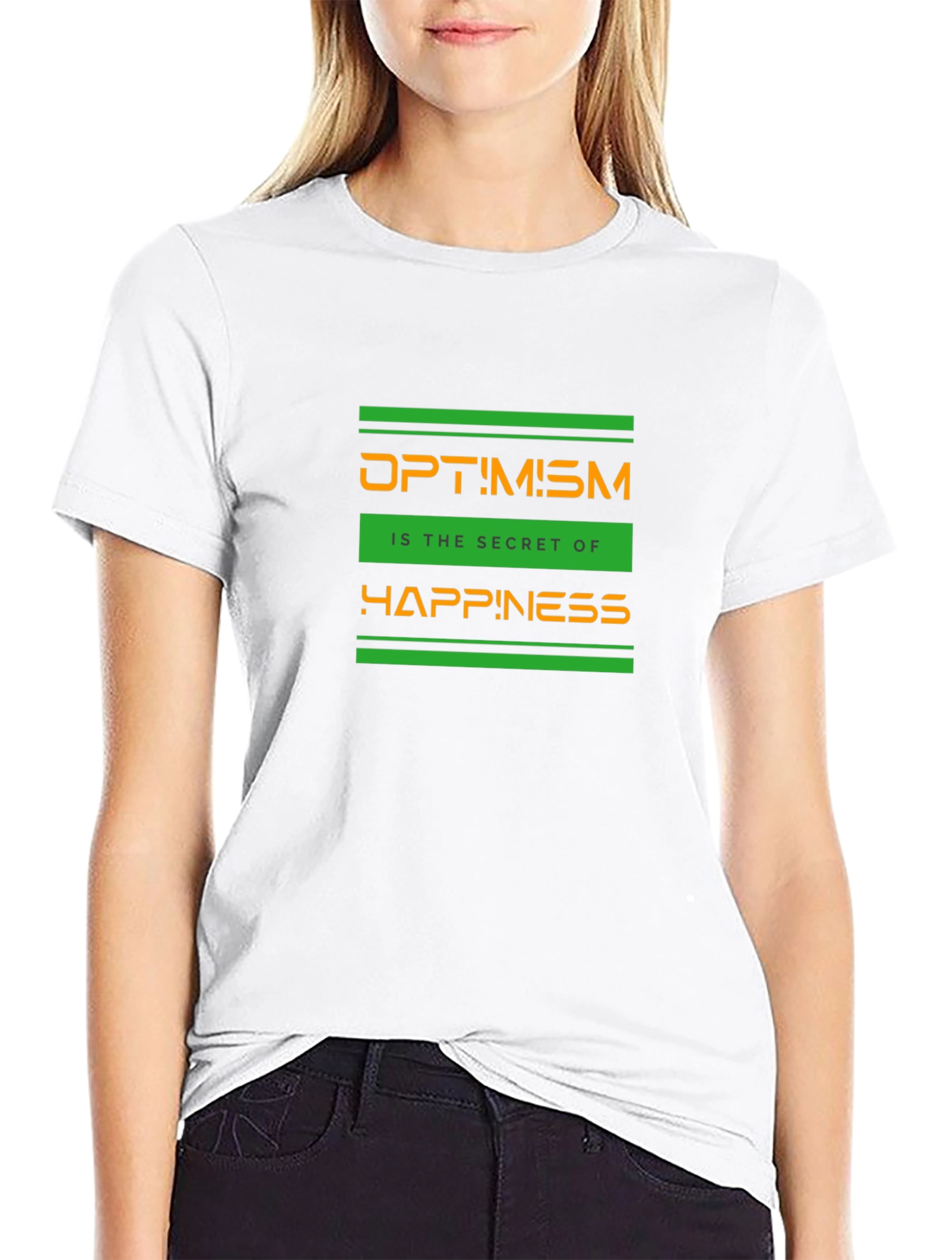 Optimism Graphic T-Shirt - Secret of Happiness - Black