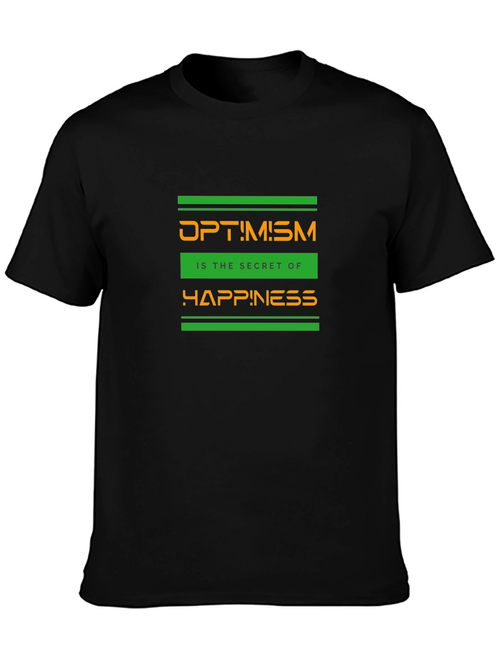 Optimism Graphic T-Shirt - Secret of Happiness - Black