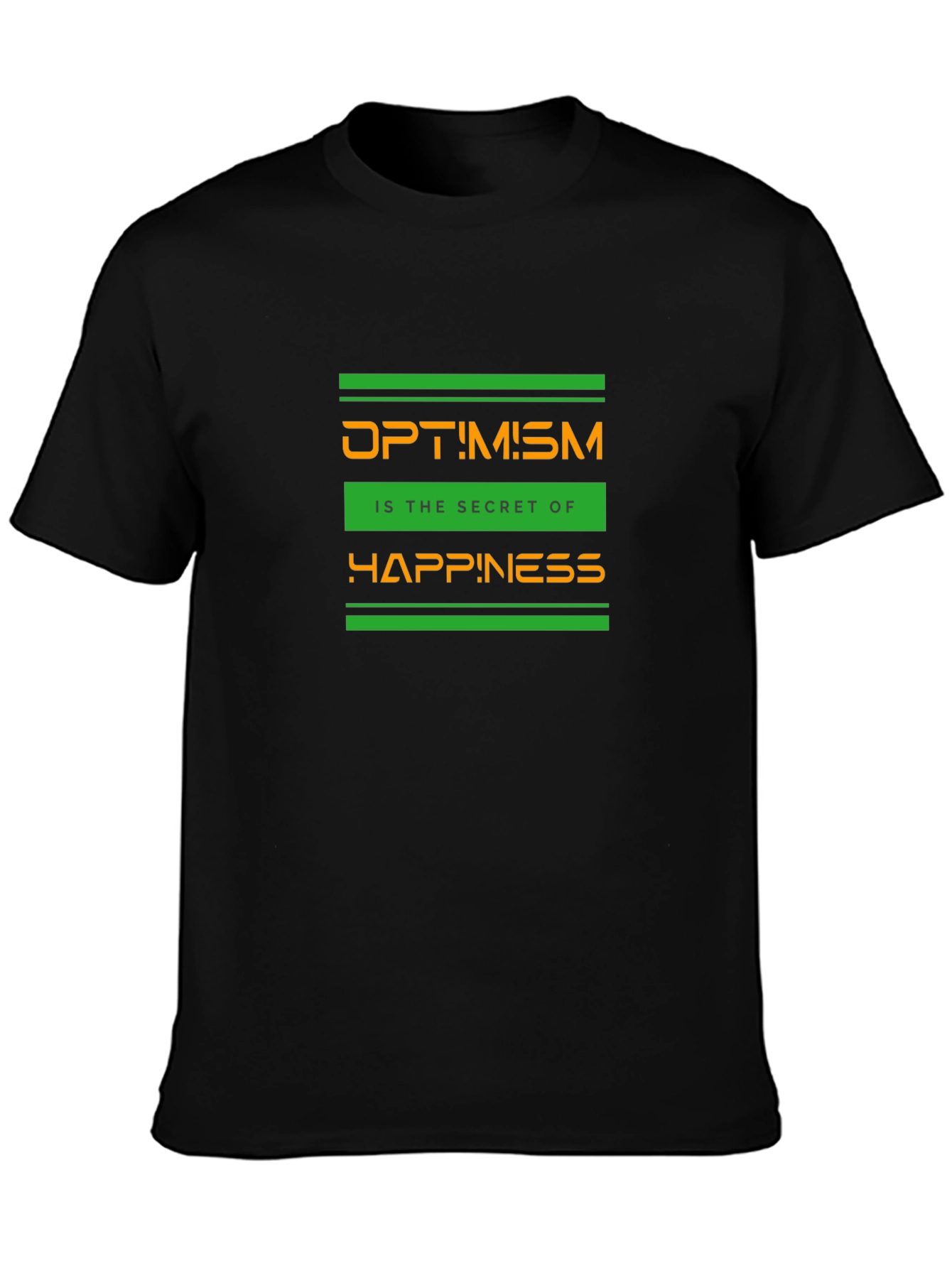 Optimism Graphic T-Shirt - Secret of Happiness - Black