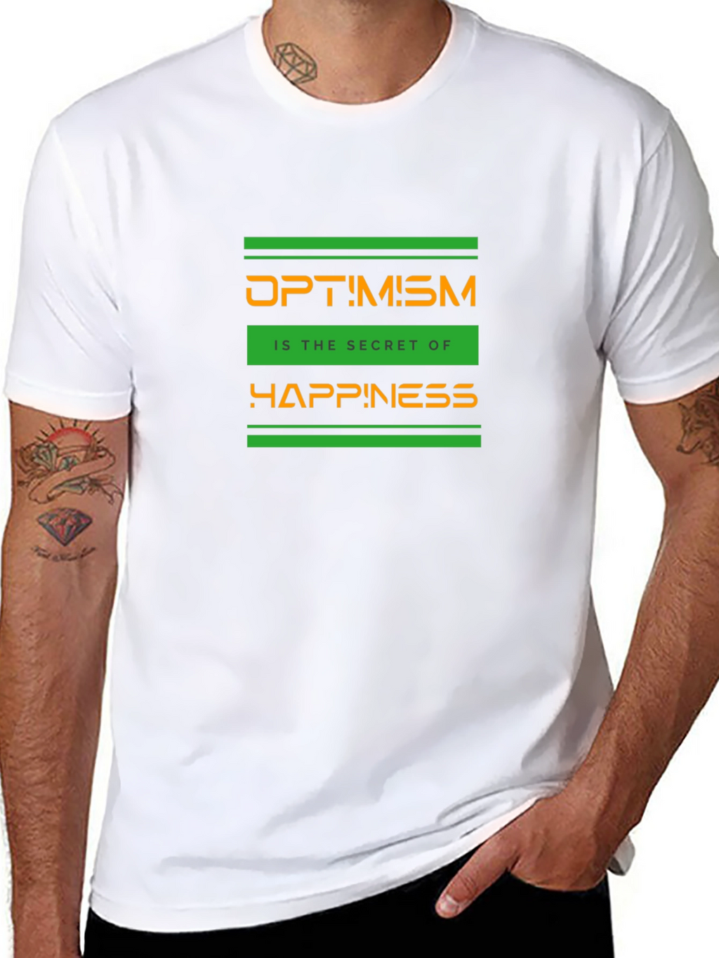 Optimism Graphic T-Shirt - Secret of Happiness - Black