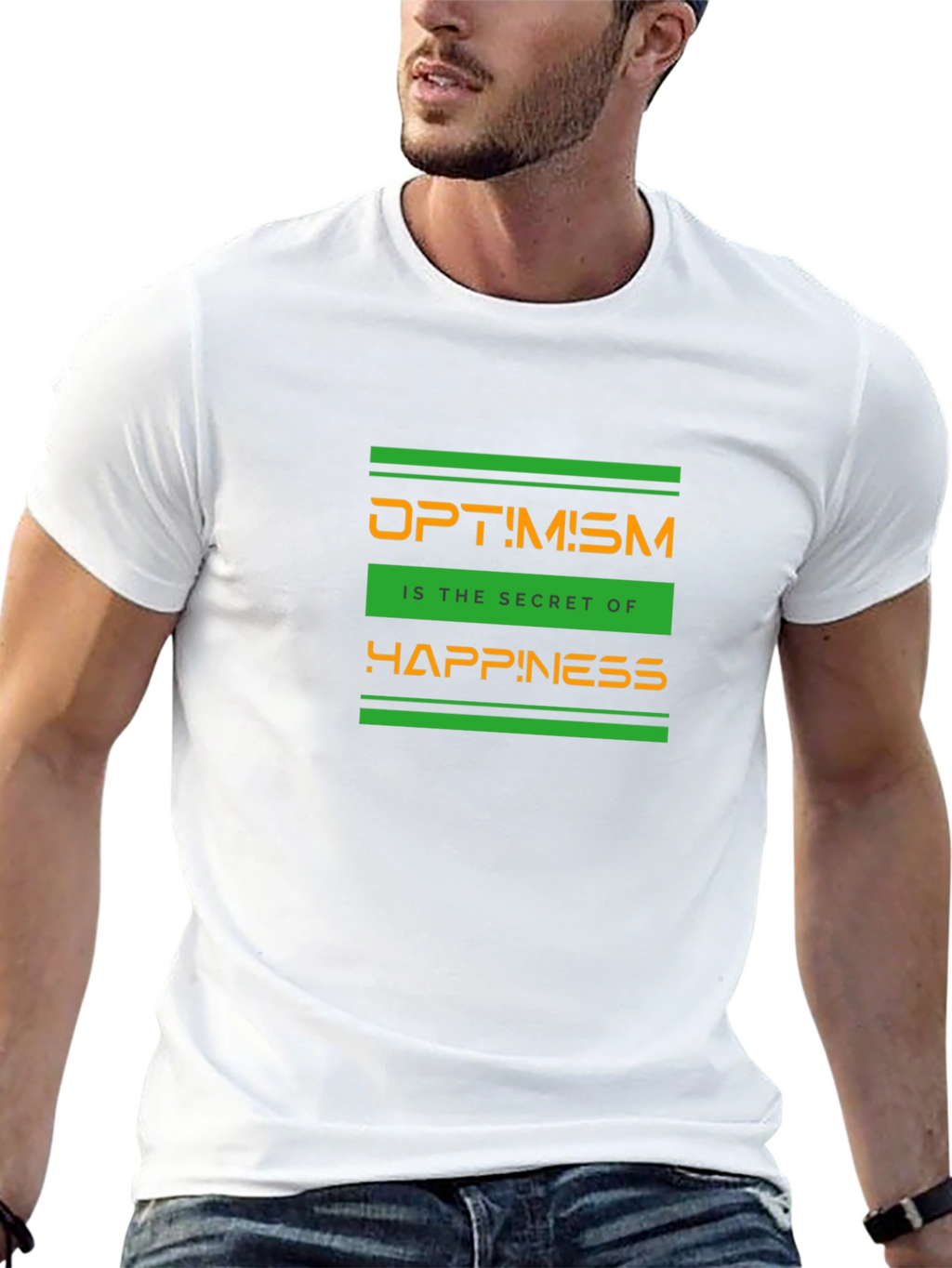 Optimism Graphic T-Shirt - Secret of Happiness - Black