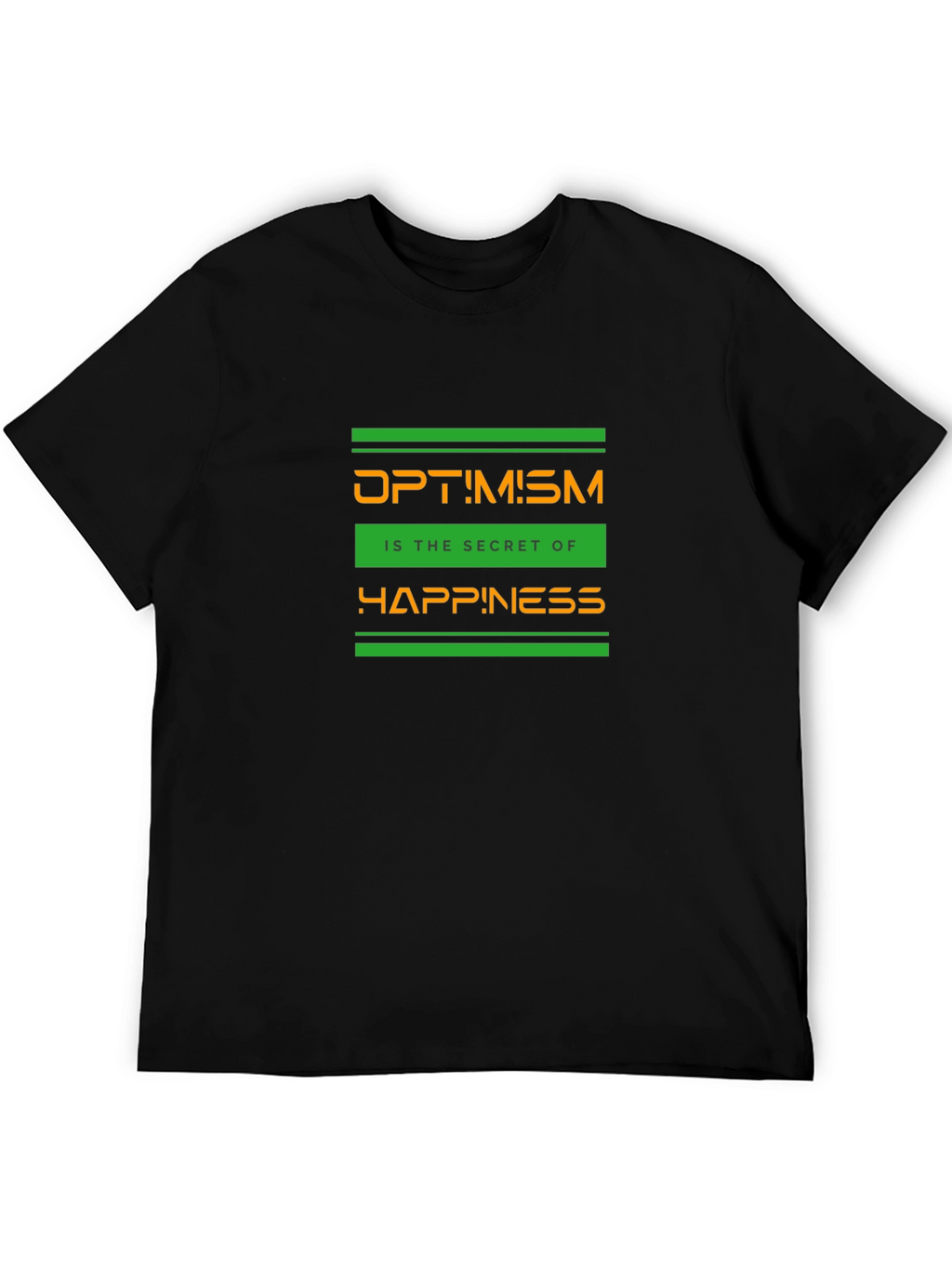 Optimism Graphic T-Shirt - Secret of Happiness - Black