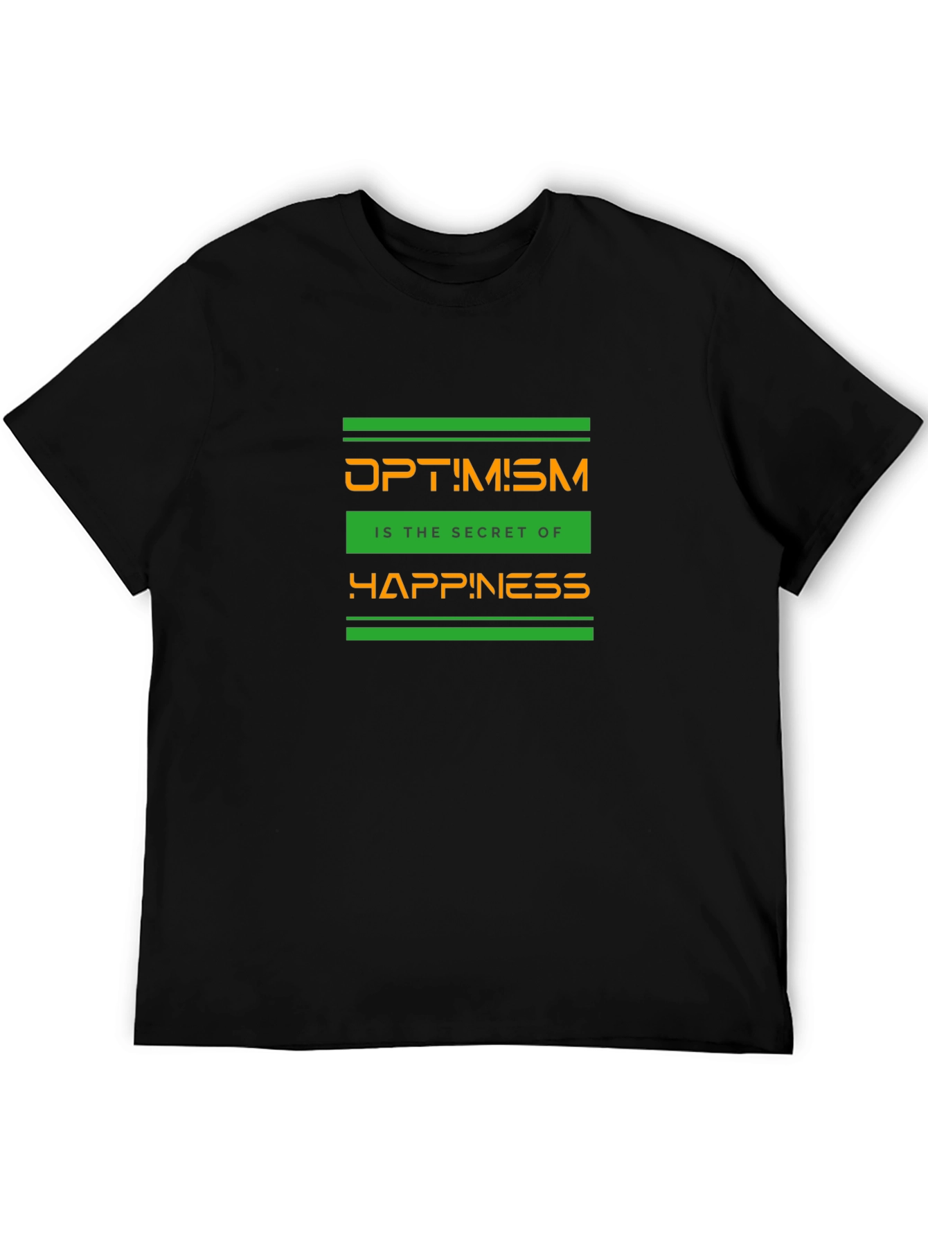 Optimism Graphic T-Shirt - Secret of Happiness - Black