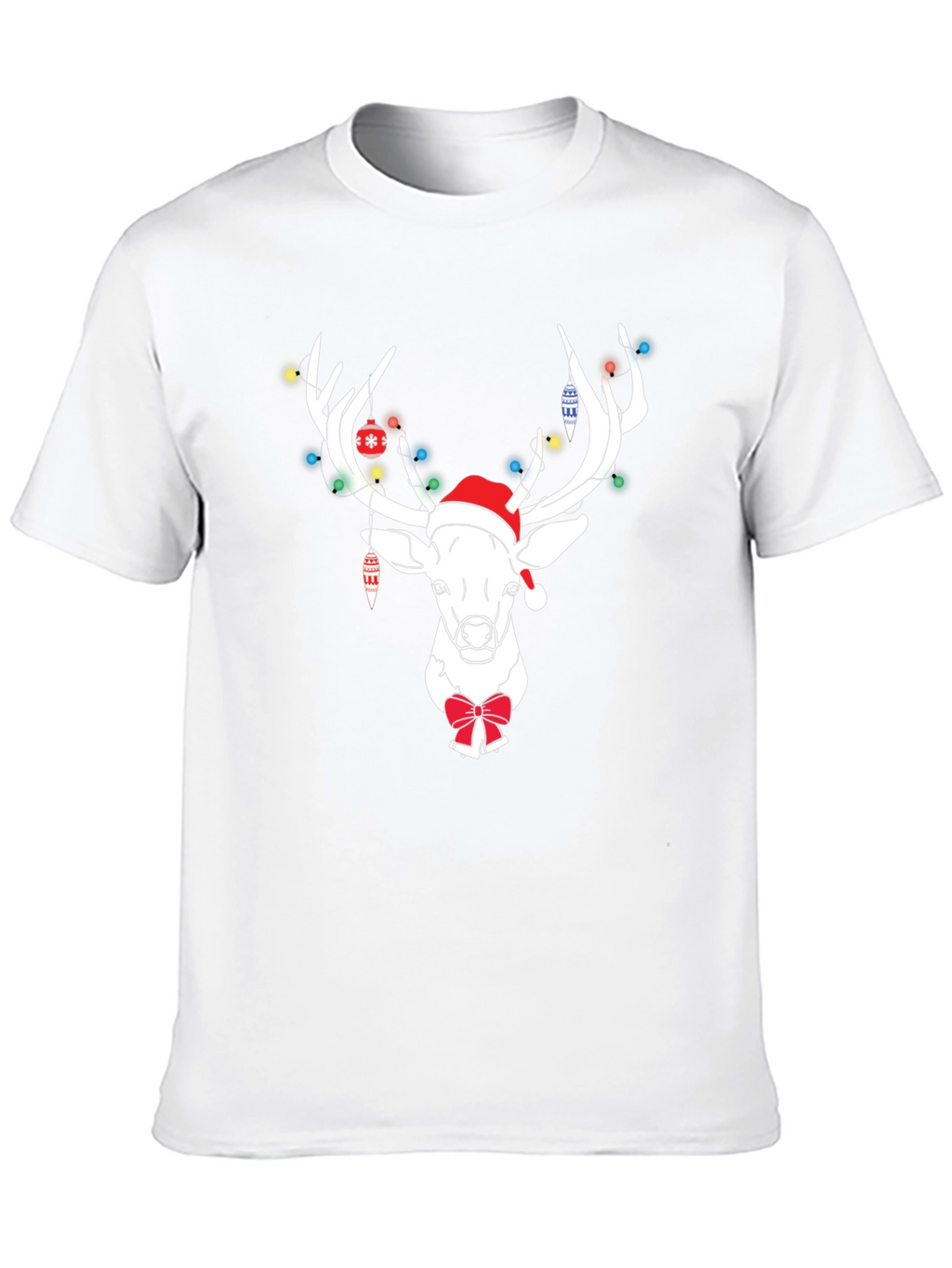 Holiday Deer T-Shirt with Lights & Bow