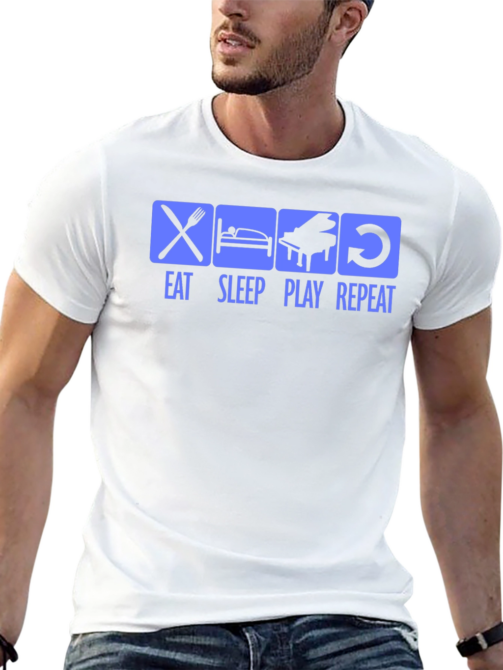 Eat Sleep Play Repeat Graphic Tee