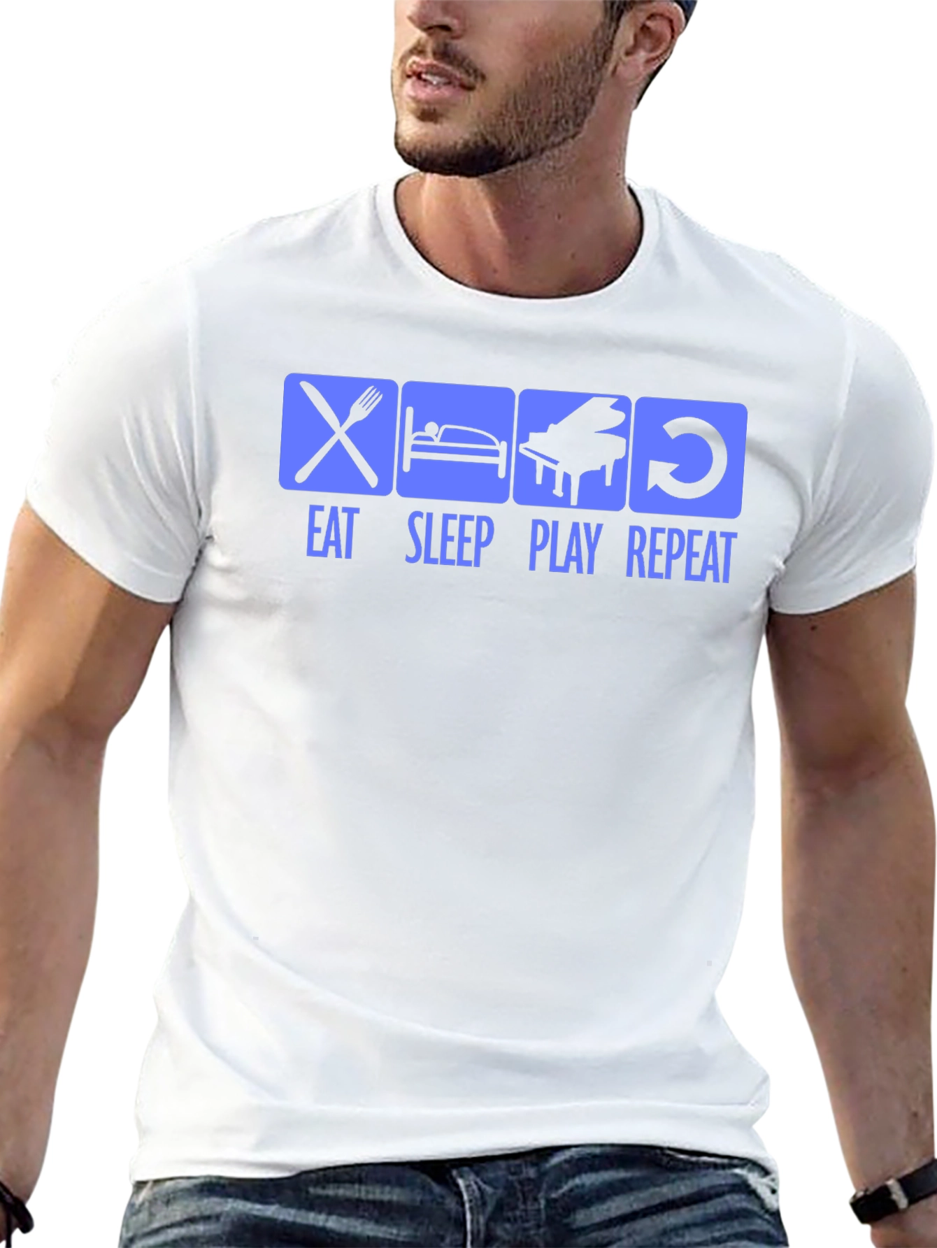 Eat Sleep Play Repeat Graphic Tee