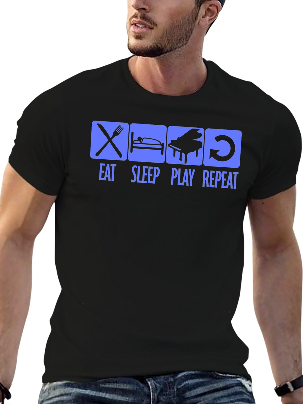 Eat Sleep Play Repeat Graphic Tee