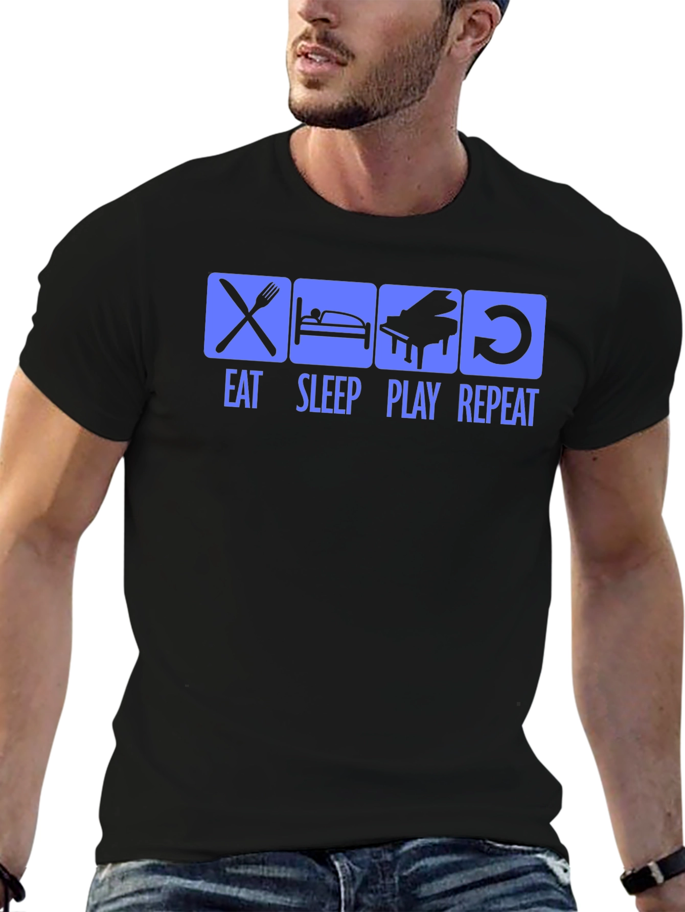 Eat Sleep Play Repeat Graphic Tee