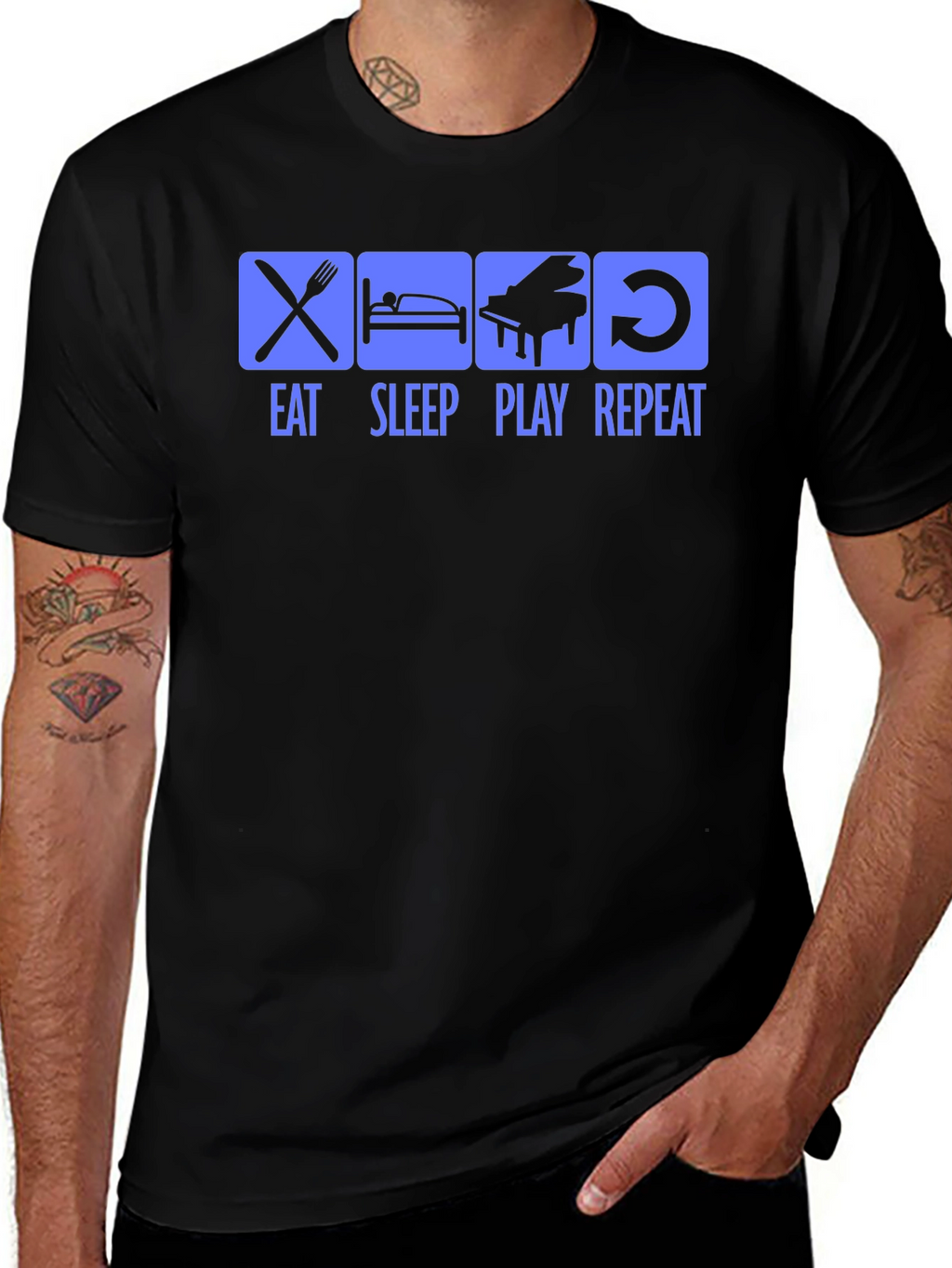 Eat Sleep Play Repeat Graphic Tee