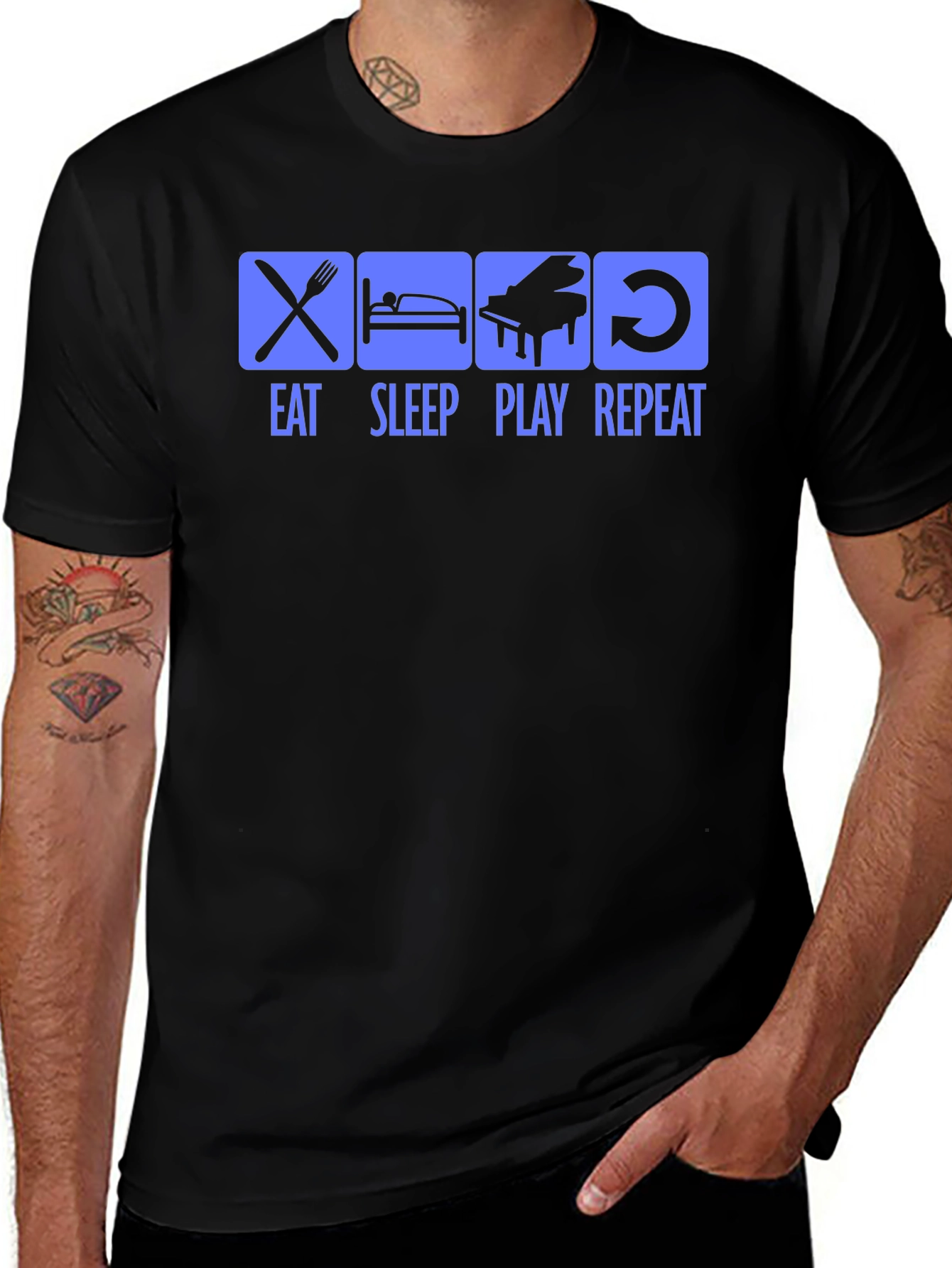 Eat Sleep Play Repeat Graphic Tee