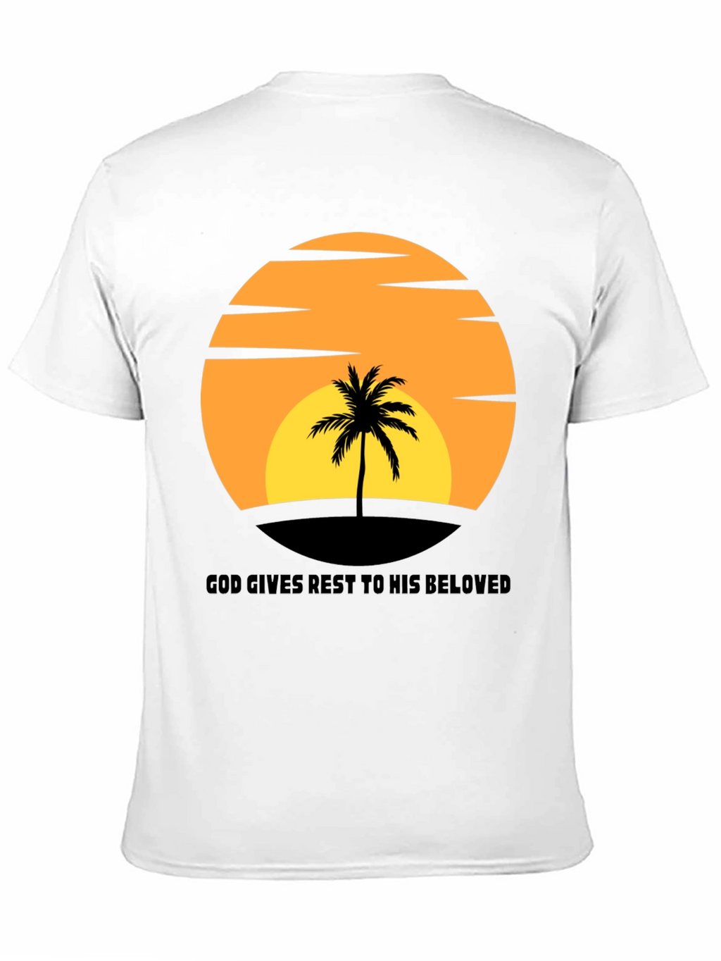 Sunset Palm T-Shirt: God Gives Rest