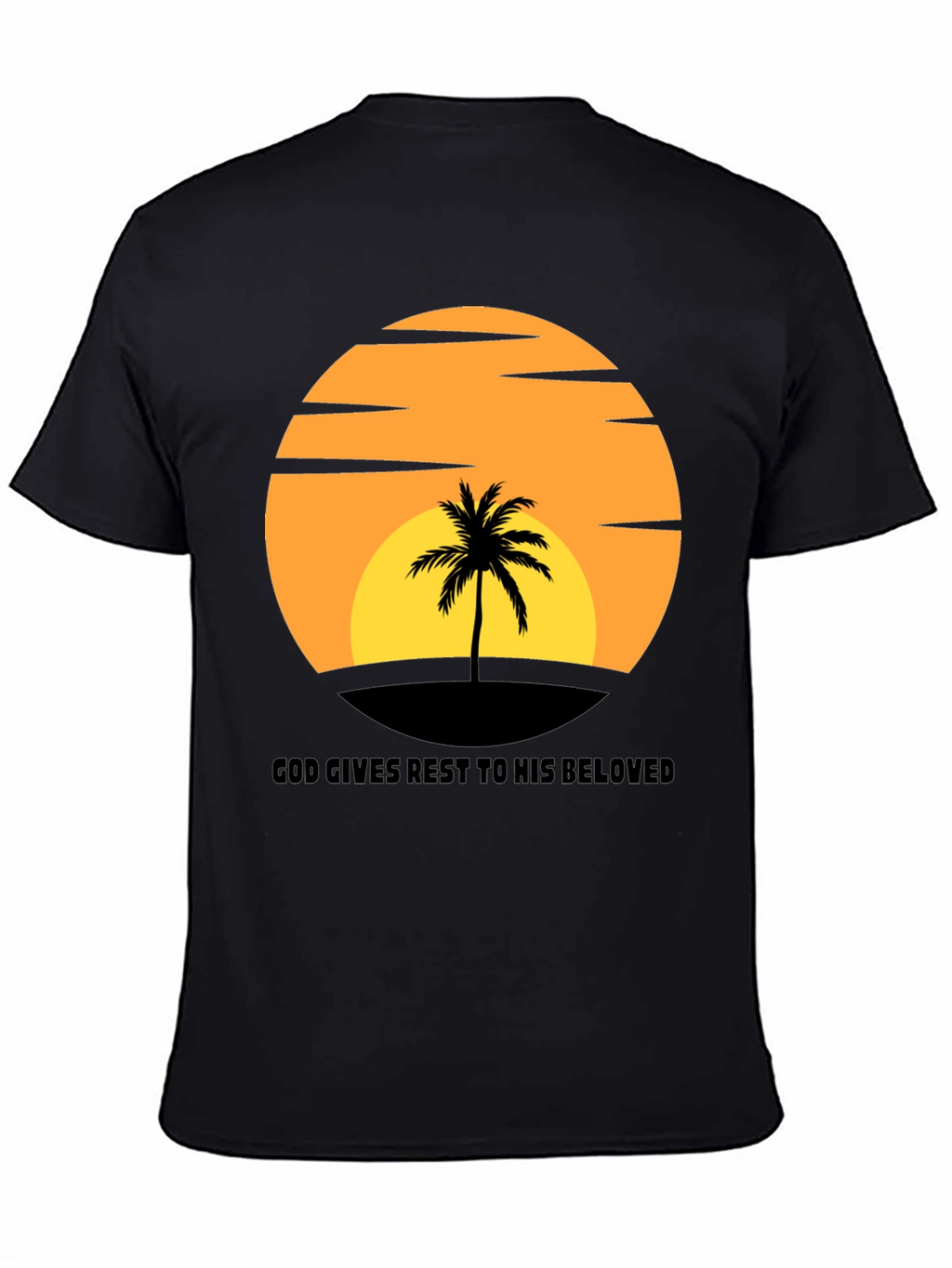 Sunset Palm T-Shirt: God Gives Rest