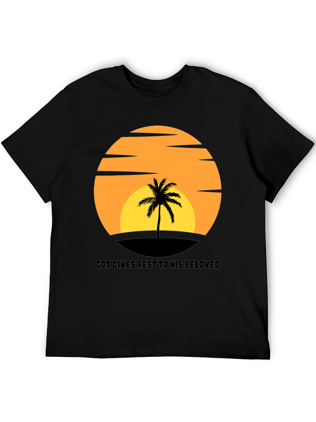 Sunset Palm T-Shirt: God Gives Rest